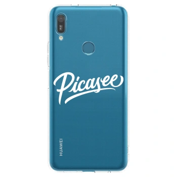 Picasee átlátszó szilikon tok az alábbi mobiltelefonokra Huawei Y7 2019 - Picasee - old logo - white