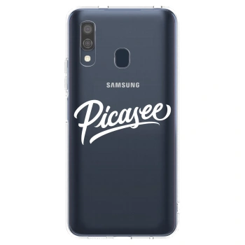 Picasee átlátszó szilikon tok az alábbi mobiltelefonokra Samsung Galaxy A40 A405F - Picasee - old logo - white