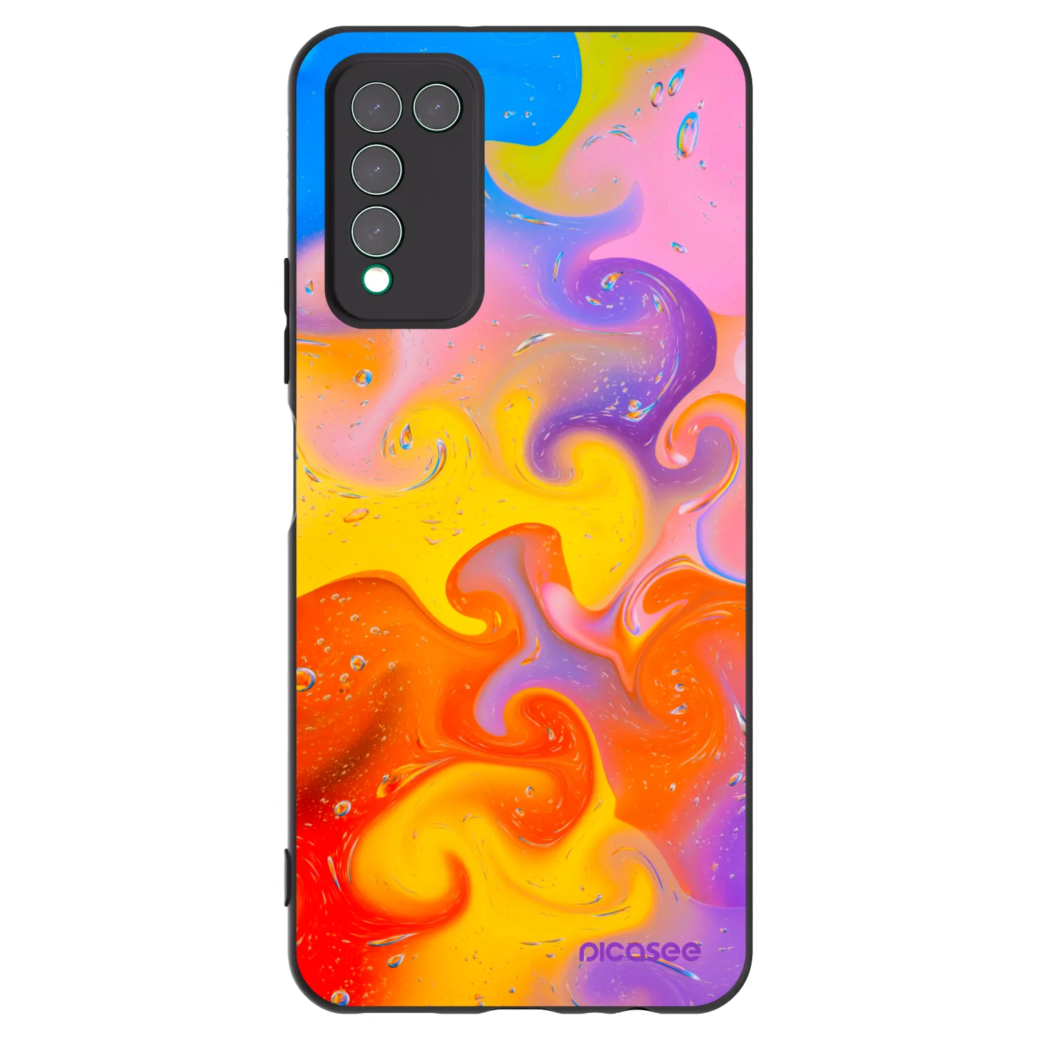 Picasee fekete szilikon tok az alábbi mobiltelefonokra Honor 10X Lite - Bubbles