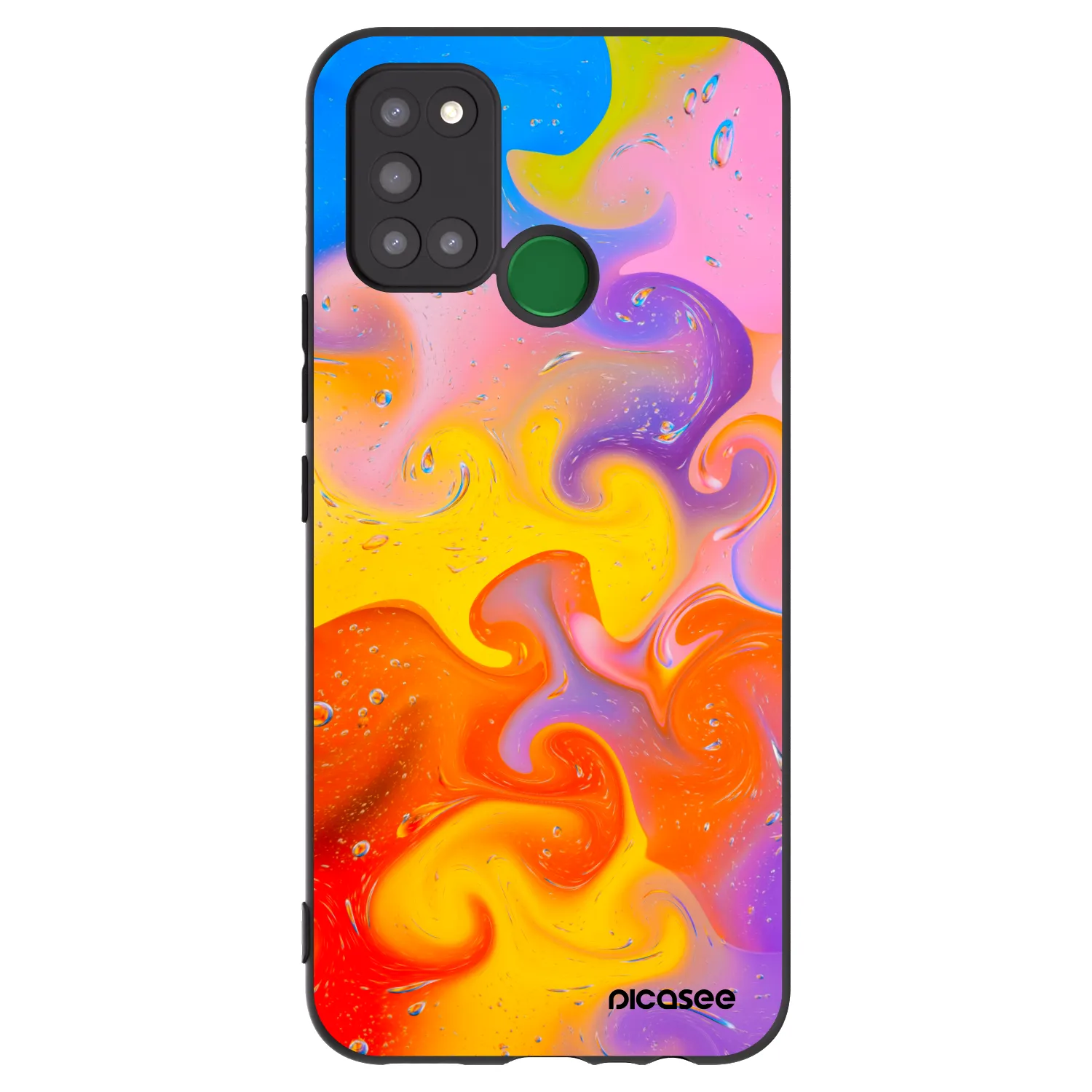 Picasee fekete szilikon tok az alábbi mobiltelefonokra Realme 7i - Bubbles