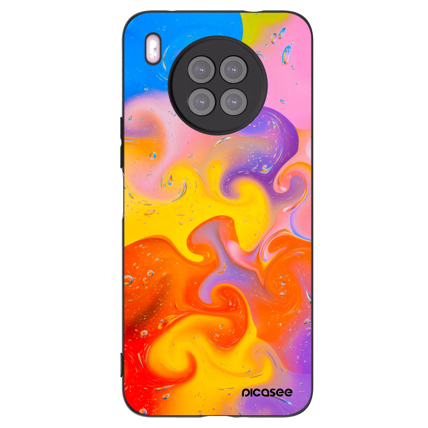 Picasee fekete szilikon tok az alábbi mobiltelefonokra Huawei Nova 8i - Bubbles