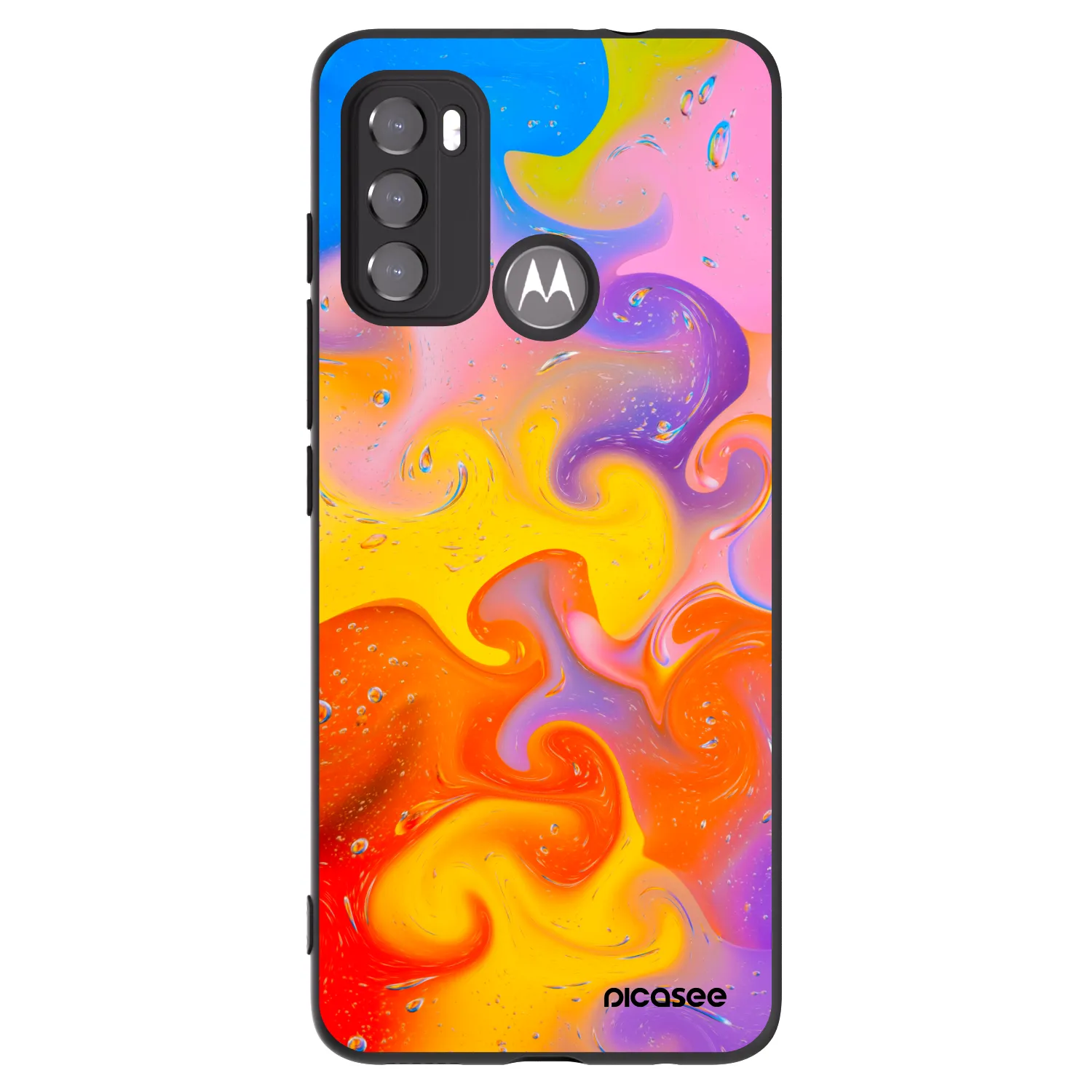 Picasee fekete szilikon tok az alábbi mobiltelefonokra Motorola Moto G60 - Bubbles