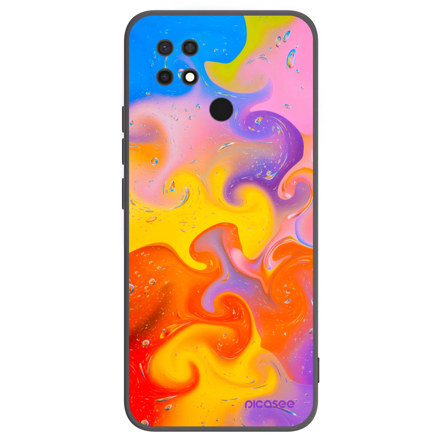 Picasee fekete szilikon tok az alábbi mobiltelefonokra Xiaomi Redmi 10C - Bubbles