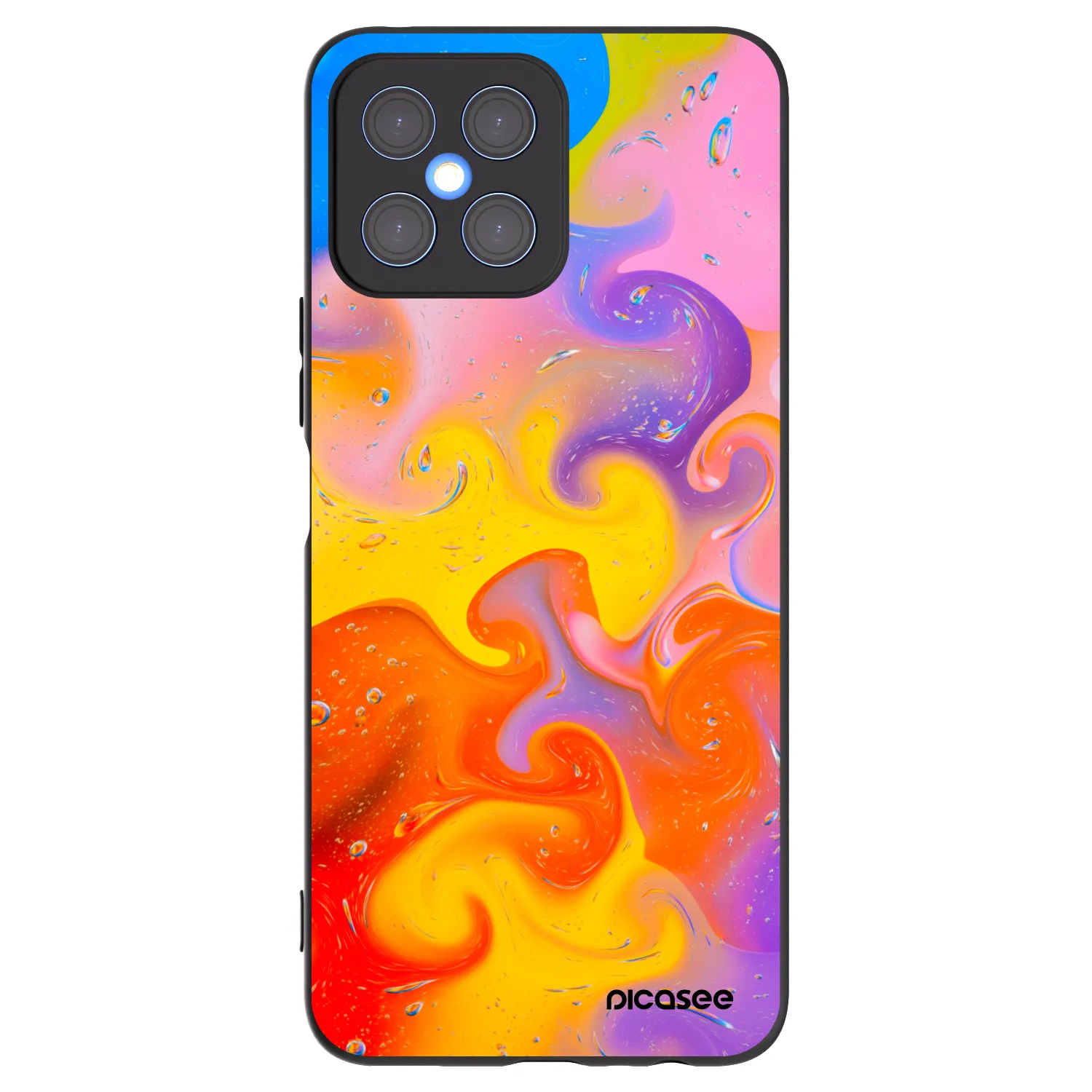 Picasee fekete szilikon tok az alábbi mobiltelefonokra Honor X8 4G - Bubbles