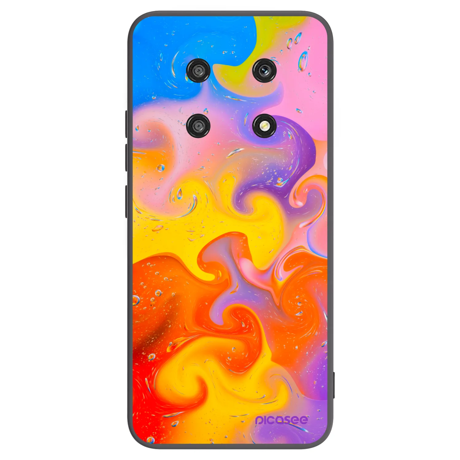 Picasee fekete szilikon tok az alábbi mobiltelefonokra Honor Magic4 Lite 5G - Bubbles
