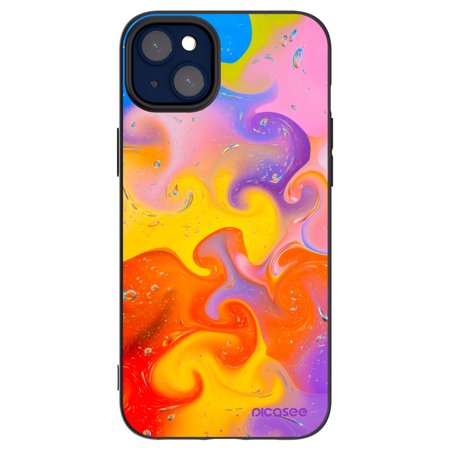 Picasee fekete szilikon tok az alábbi mobiltelefonokra Apple iPhone 14 Plus - Bubbles