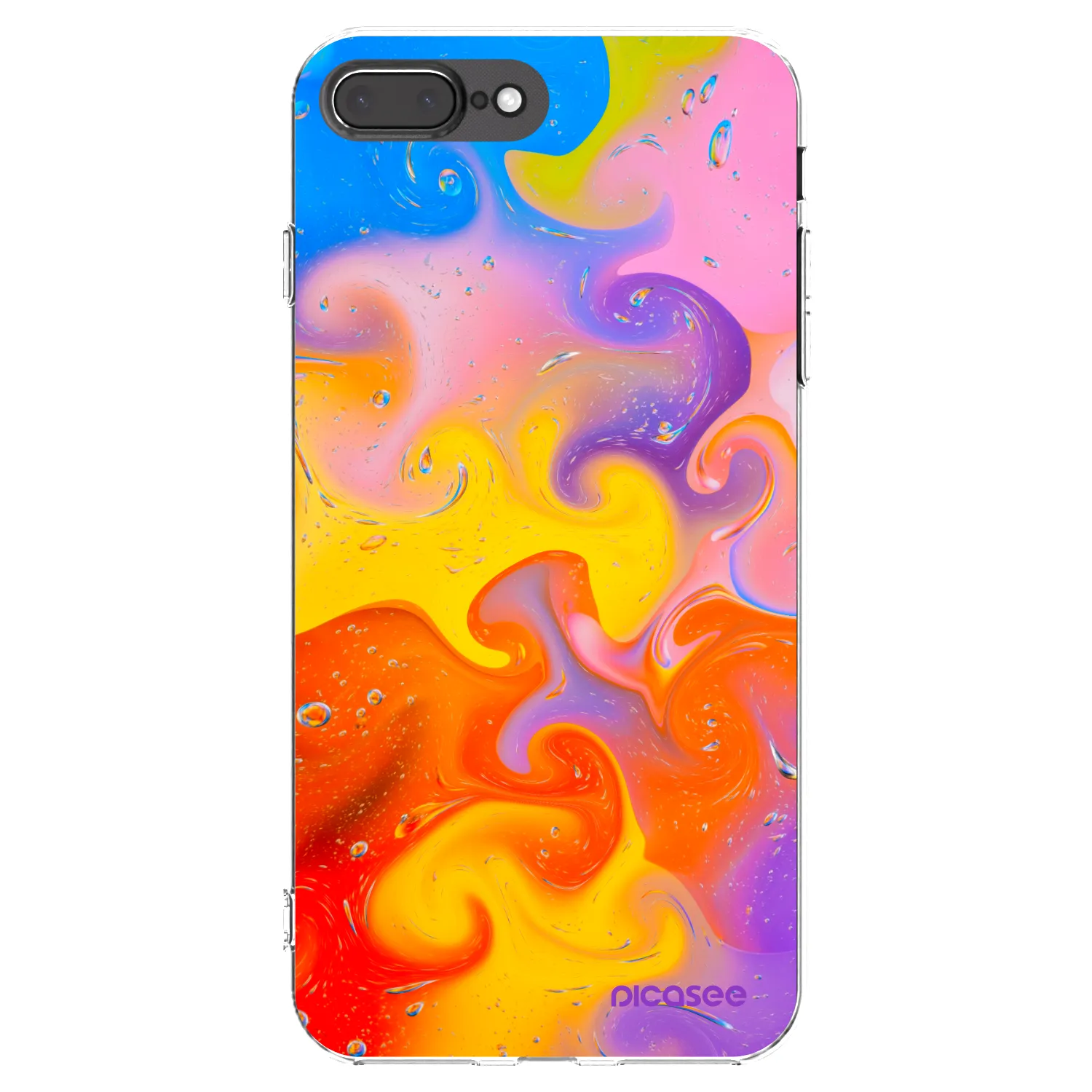 Picasee átlátszó szilikon tok az alábbi mobiltelefonokra Apple iPhone 8 Plus - Bubbles