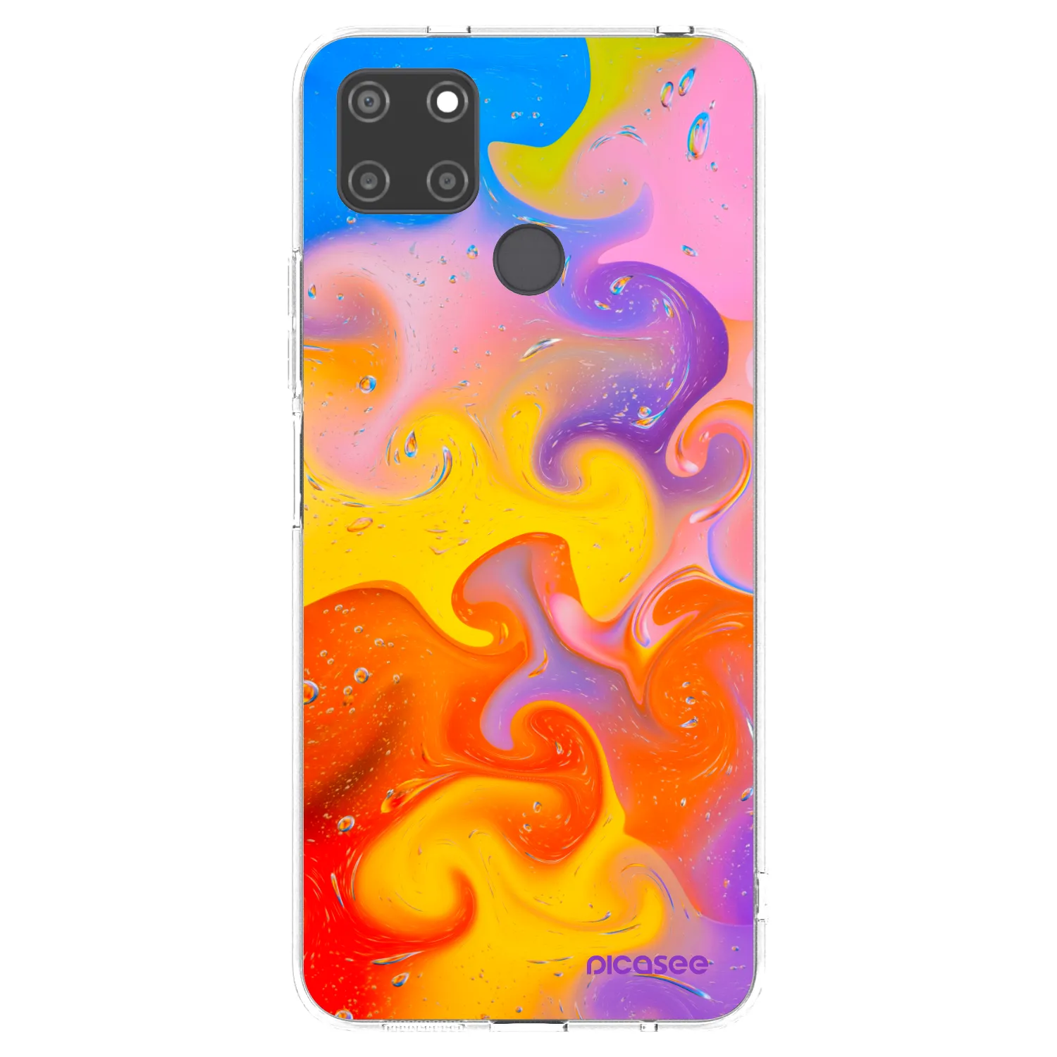Picasee átlátszó szilikon tok az alábbi mobiltelefonokra Realme C21Y - Bubbles