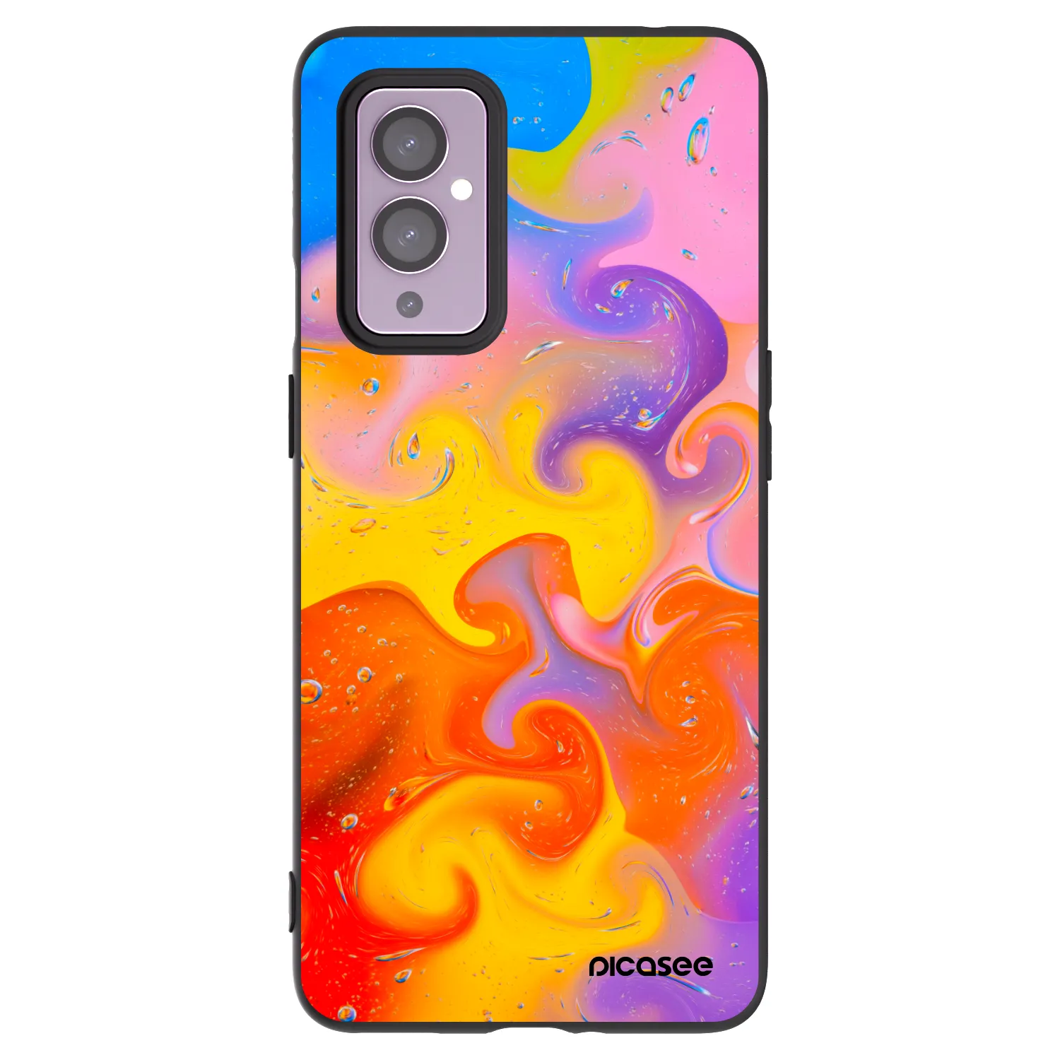 Picasee fekete szilikon tok az alábbi mobiltelefonokra OnePlus 9 - Bubbles