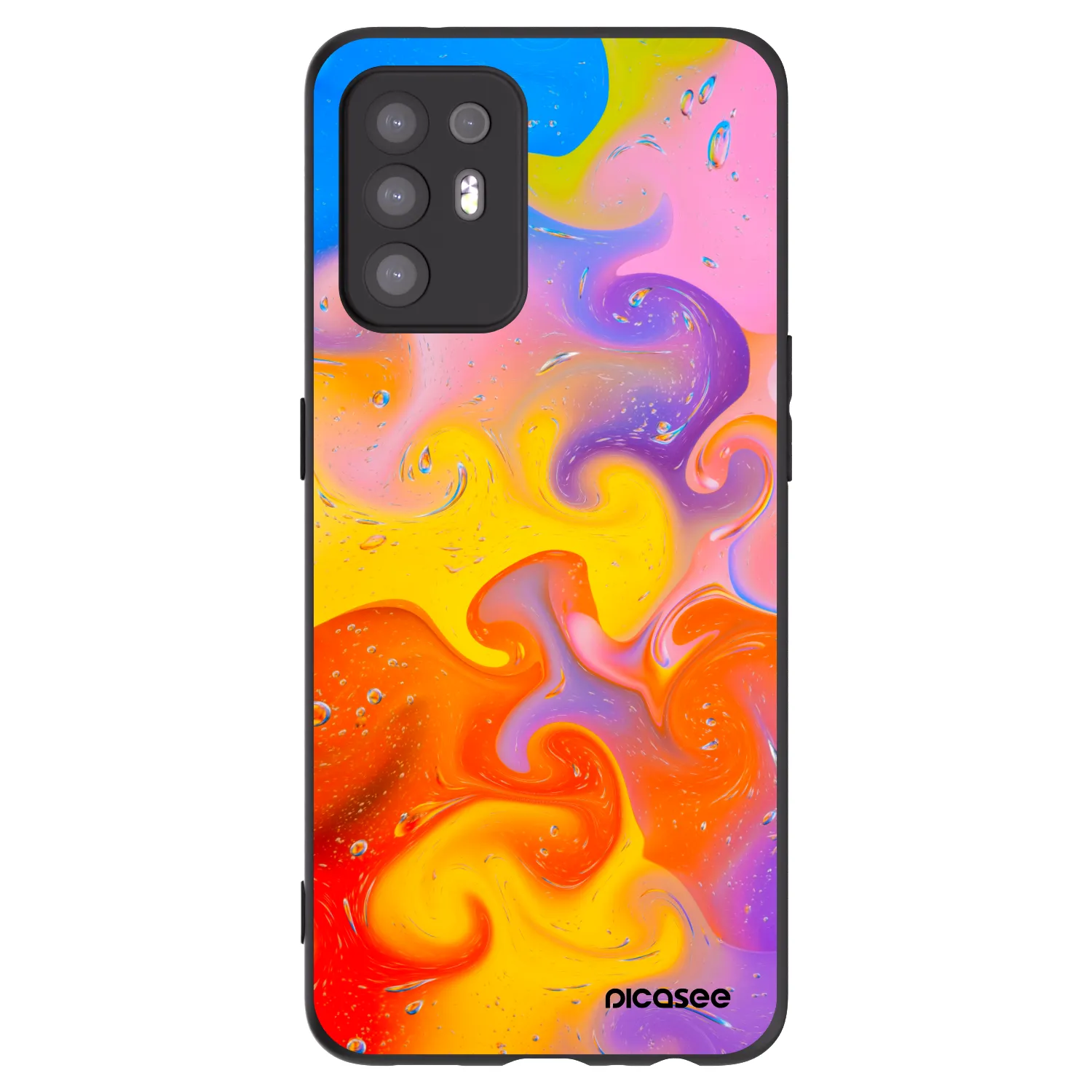 Picasee fekete szilikon tok az alábbi mobiltelefonokra OPPO A94 5G - Bubbles