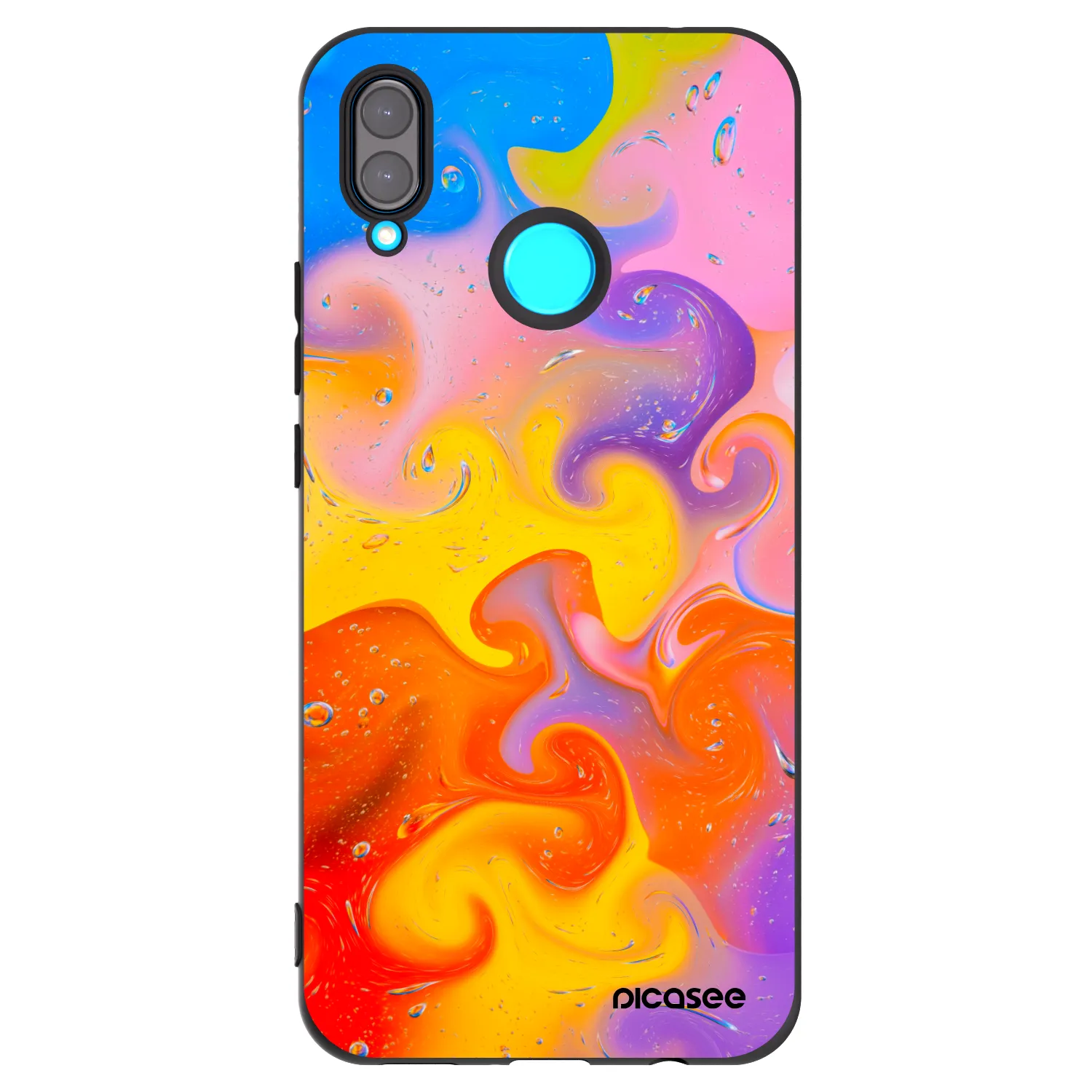 Picasee fekete szilikon tok az alábbi mobiltelefonokra Huawei Nova 3i - Bubbles
