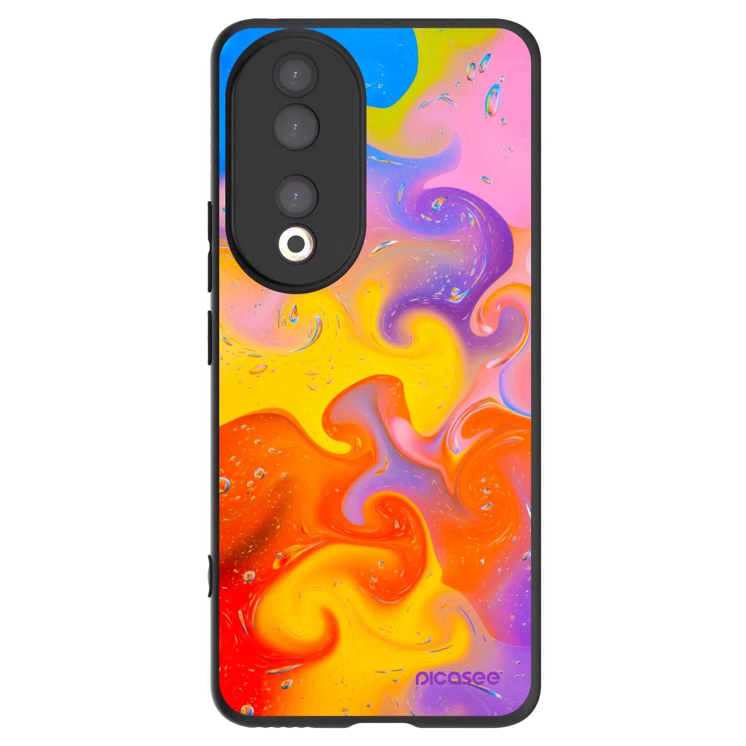 Picasee fekete szilikon tok az alábbi mobiltelefonokra Honor 90 5G - Bubbles