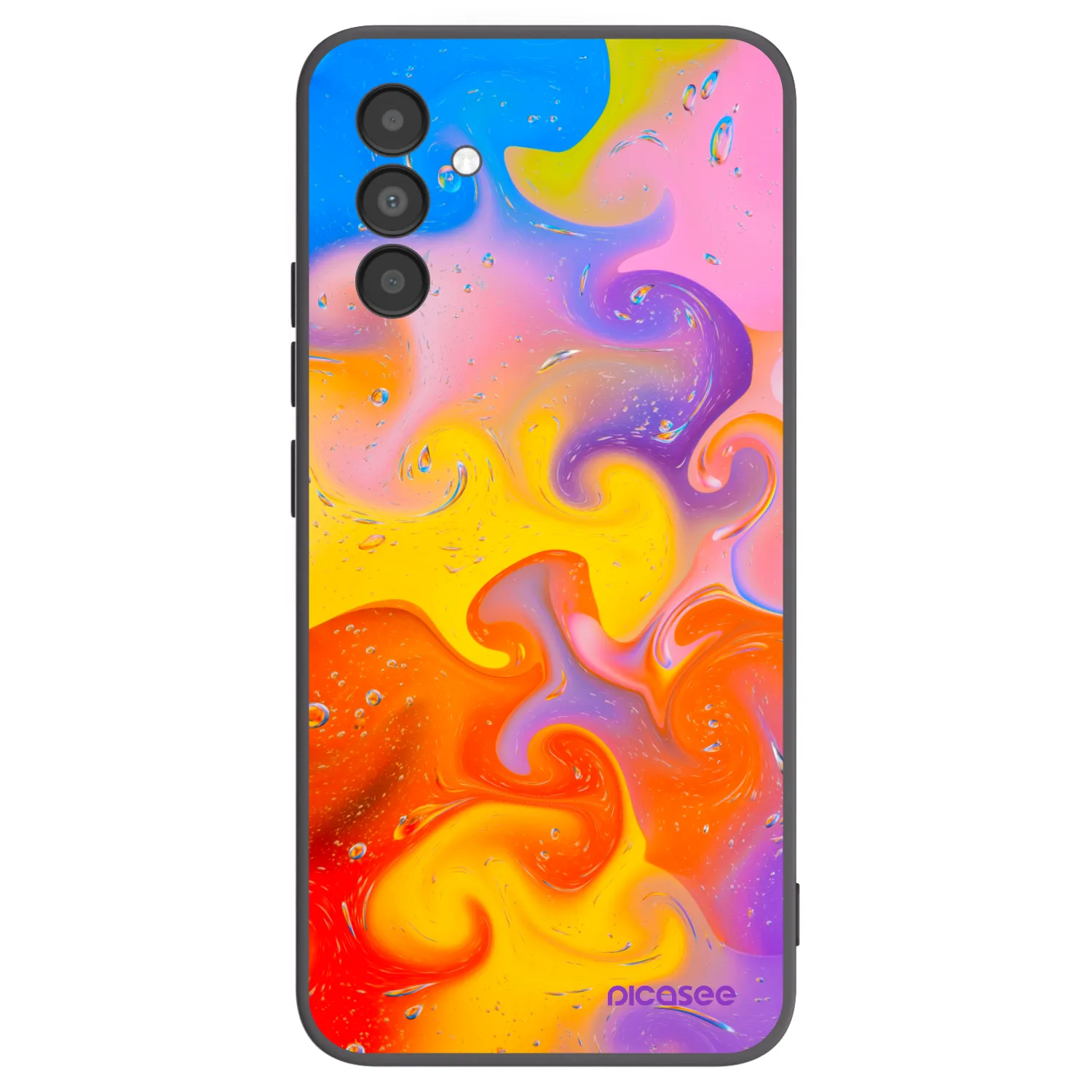 Picasee fekete szilikon tok az alábbi mobiltelefonokra Samsung Galaxy A04s A047F - Bubbles