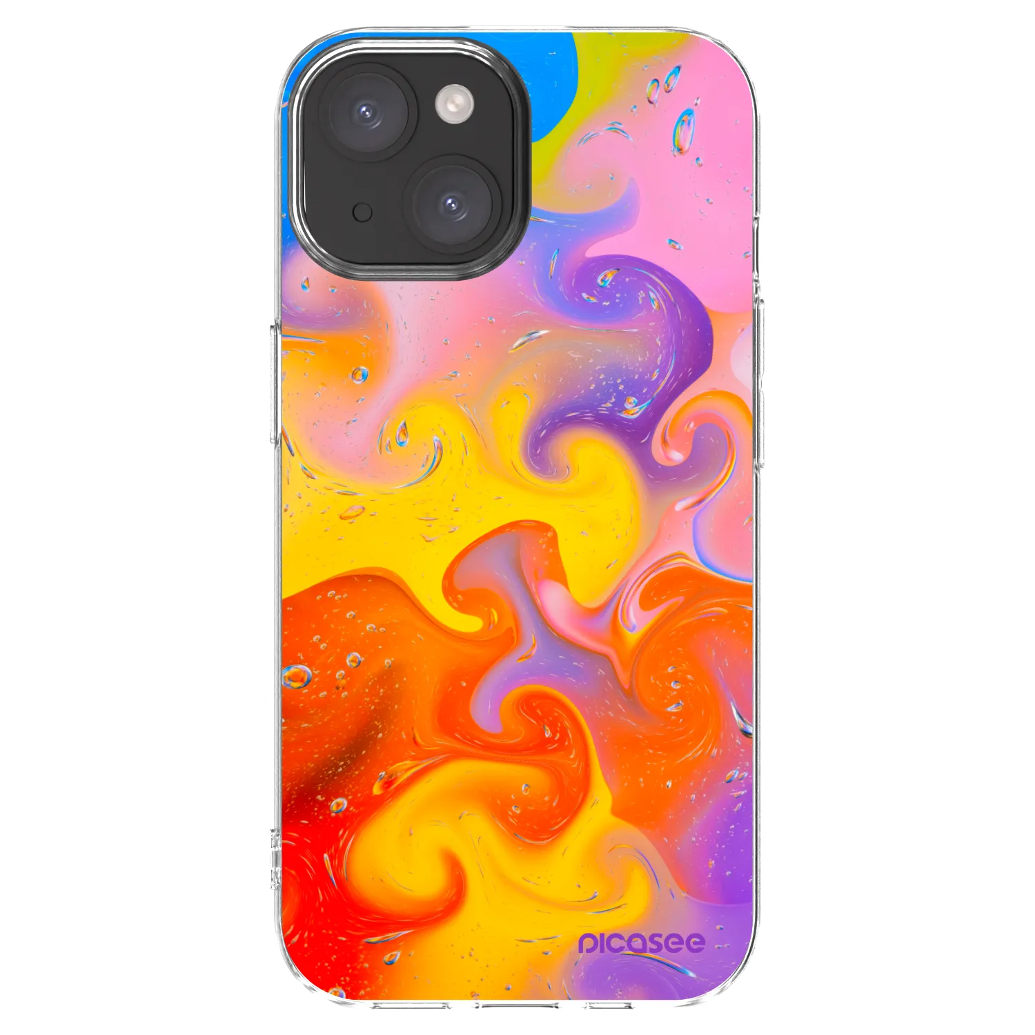 Picasee átlátszó szilikon tok az alábbi mobiltelefonokra Apple iPhone 15 - Bubbles