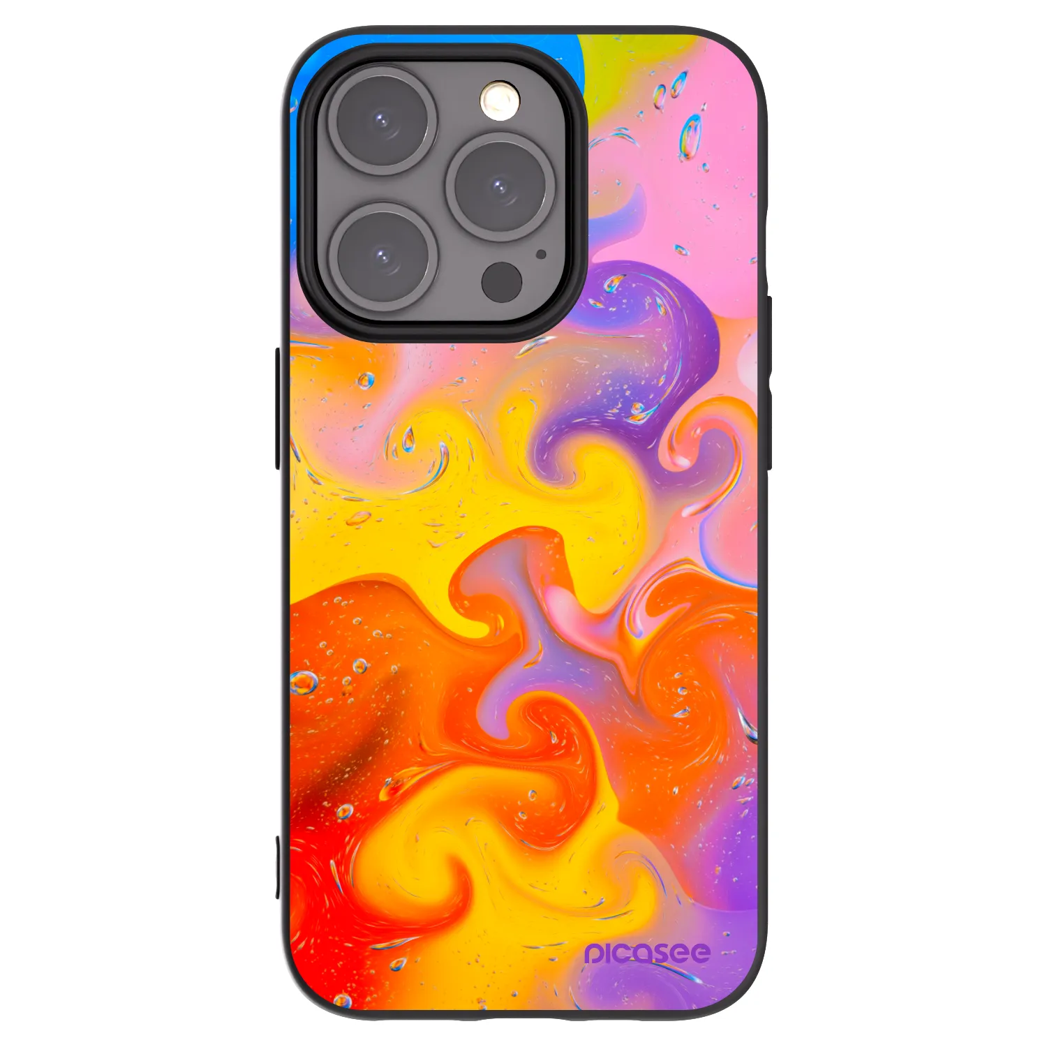 Picasee fekete szilikon tok az alábbi mobiltelefonokra Apple iPhone 15 Pro - Bubbles