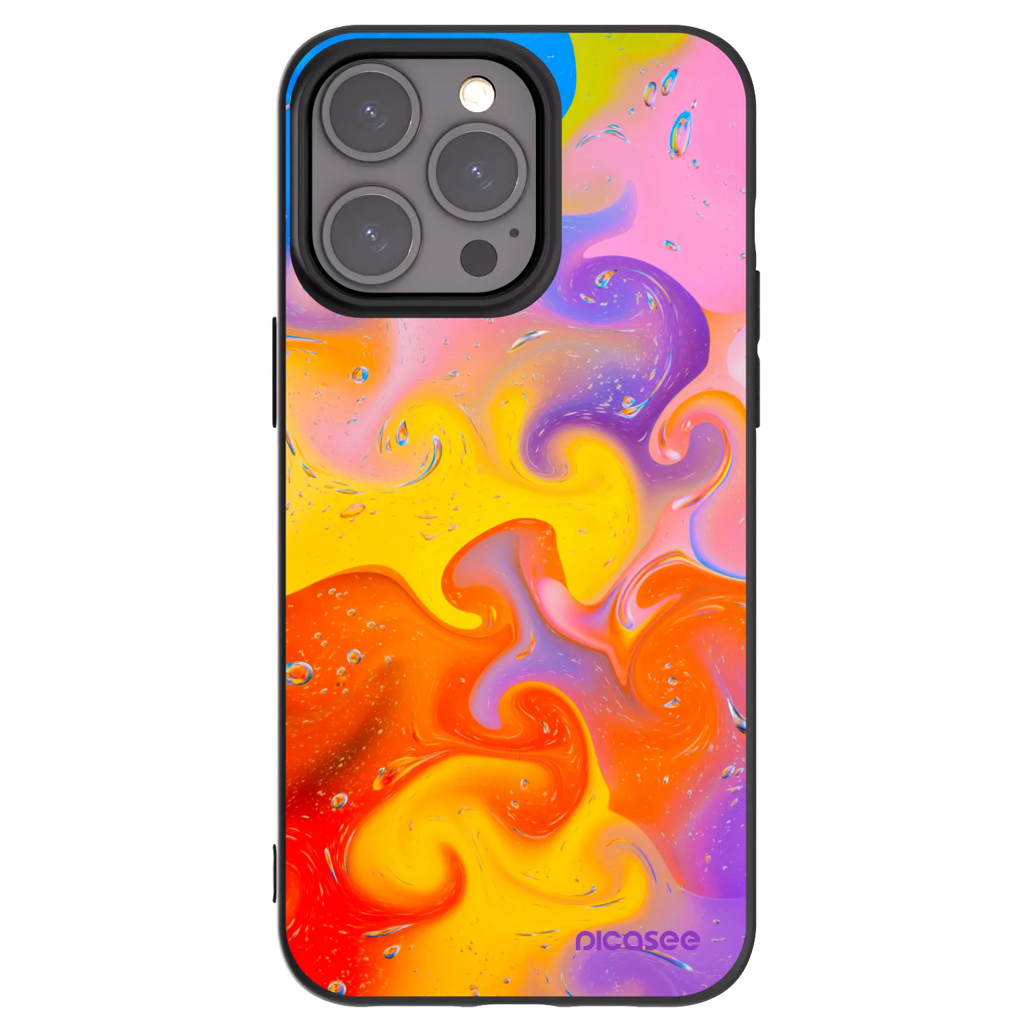 Picasee fekete szilikon tok az alábbi mobiltelefonokra Apple iPhone 15 Pro Max - Bubbles