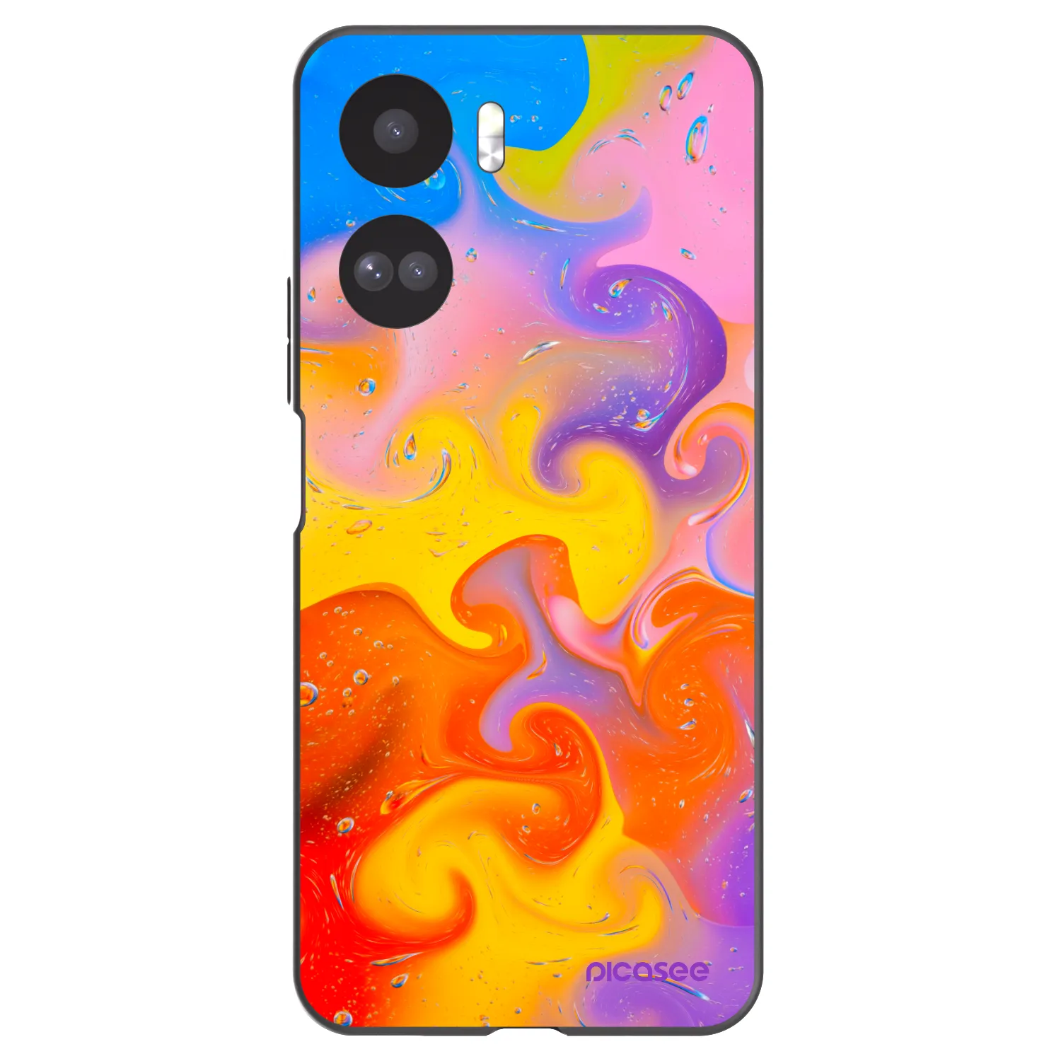 Picasee fekete szilikon tok az alábbi mobiltelefonokra Honor 90 Lite 5G - Bubbles