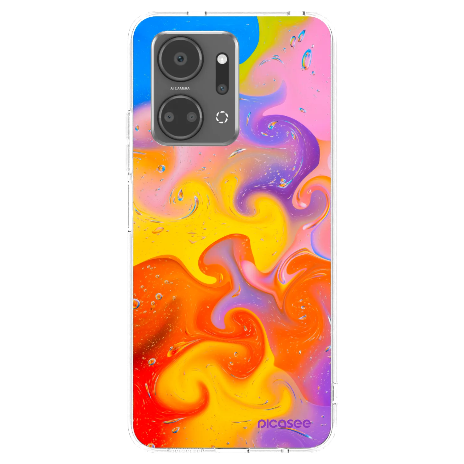 Picasee átlátszó szilikon tok az alábbi mobiltelefonokra Honor X7a - Bubbles
