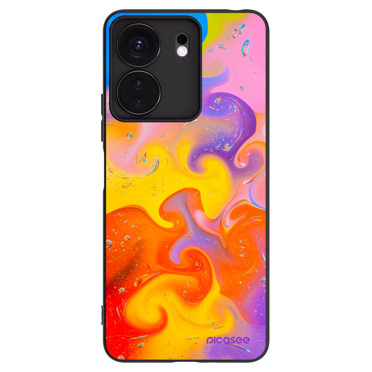 Picasee fekete szilikon tok az alábbi mobiltelefonokra Xiaomi Redmi 13C 4G - Bubbles