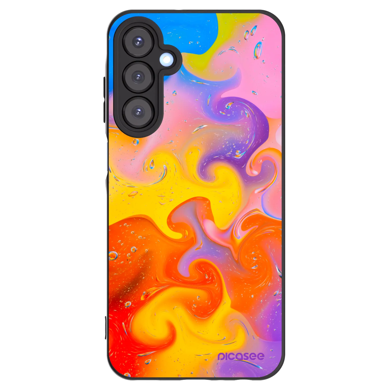 Picasee fekete szilikon tok az alábbi mobiltelefonokra Samsung Galaxy A25 A256B 5G - Bubbles