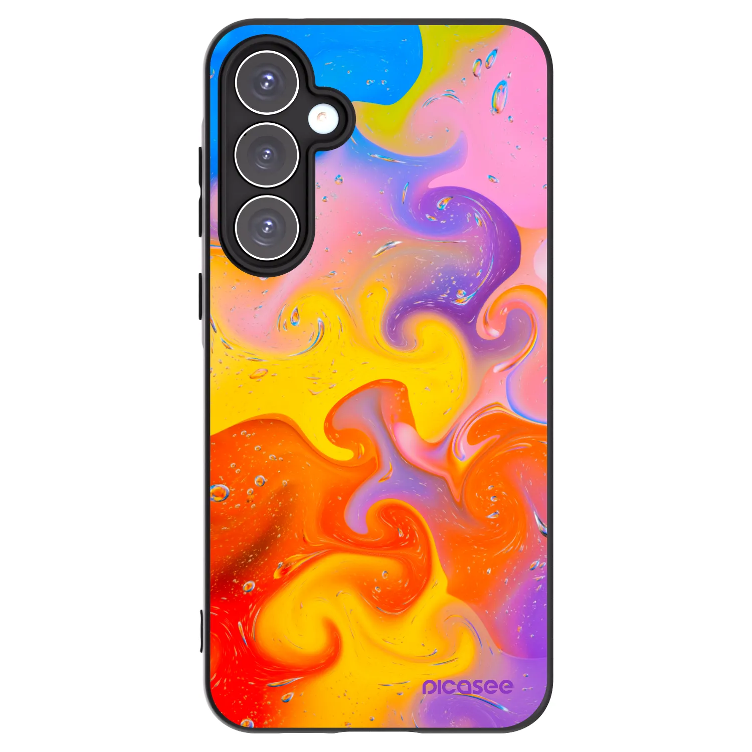 Picasee fekete szilikon tok az alábbi mobiltelefonokra Samsung Galaxy A55 5G A556B - Bubbles