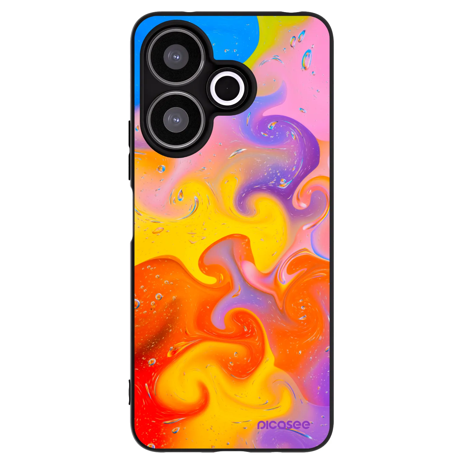 Picasee fekete szilikon tok az alábbi mobiltelefonokra Xiaomi Redmi 13 4G - Bubbles