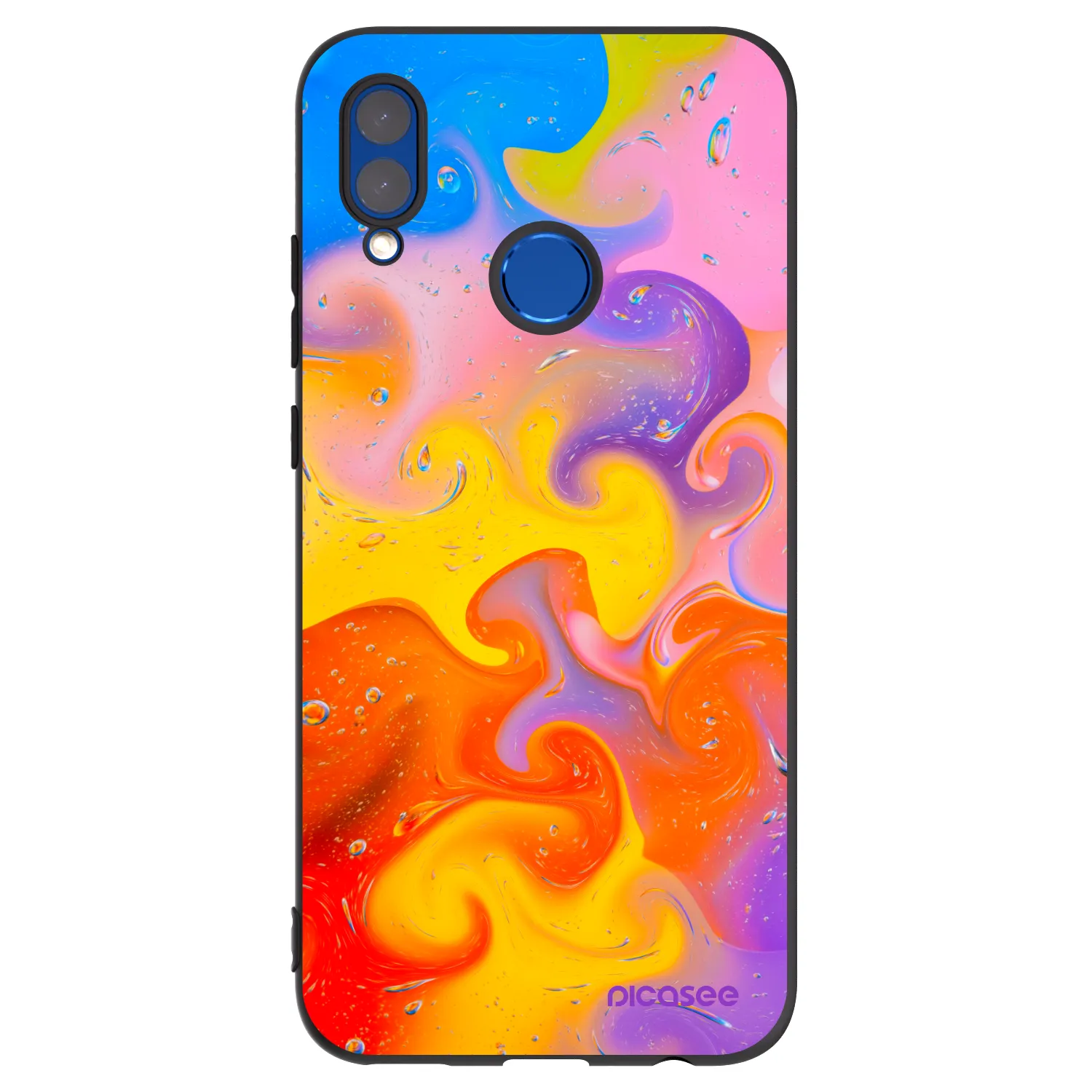 Picasee fekete szilikon tok az alábbi mobiltelefonokra Honor 10 Lite - Bubbles