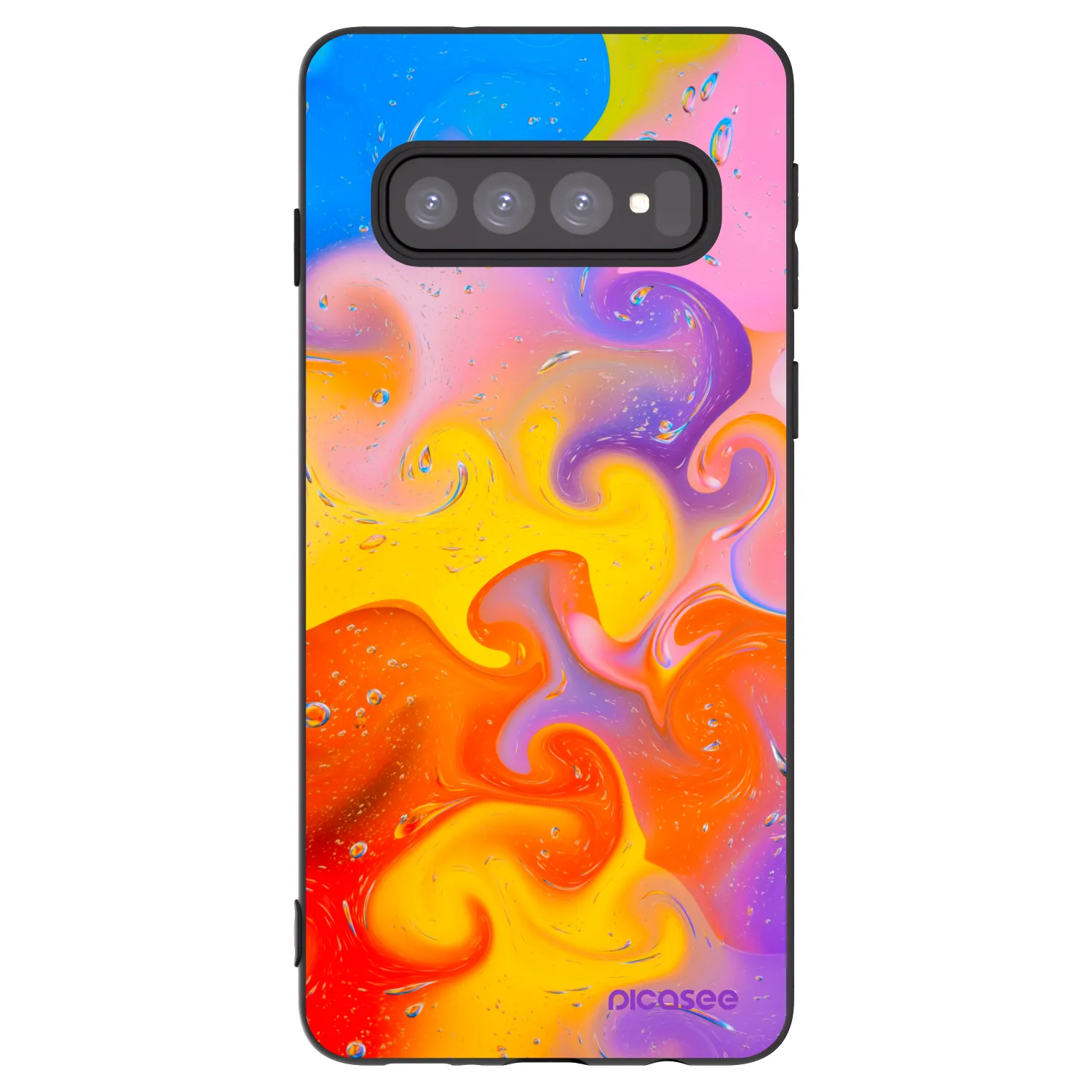 Picasee fekete szilikon tok az alábbi mobiltelefonokra Samsung Galaxy S10 G973 - Bubbles