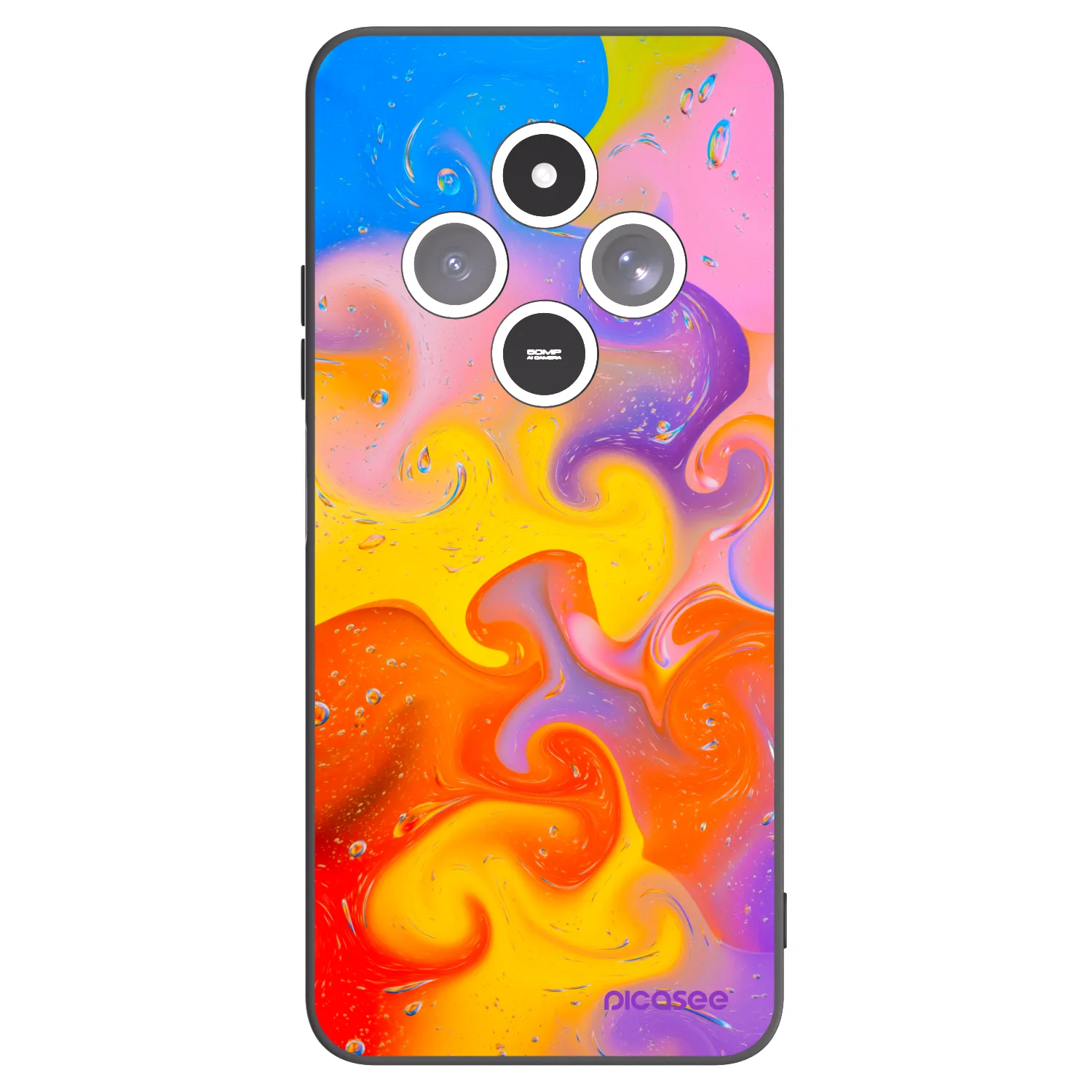 Picasee fekete szilikon tok az alábbi mobiltelefonokra Xiaomi Redmi 14C - Bubbles