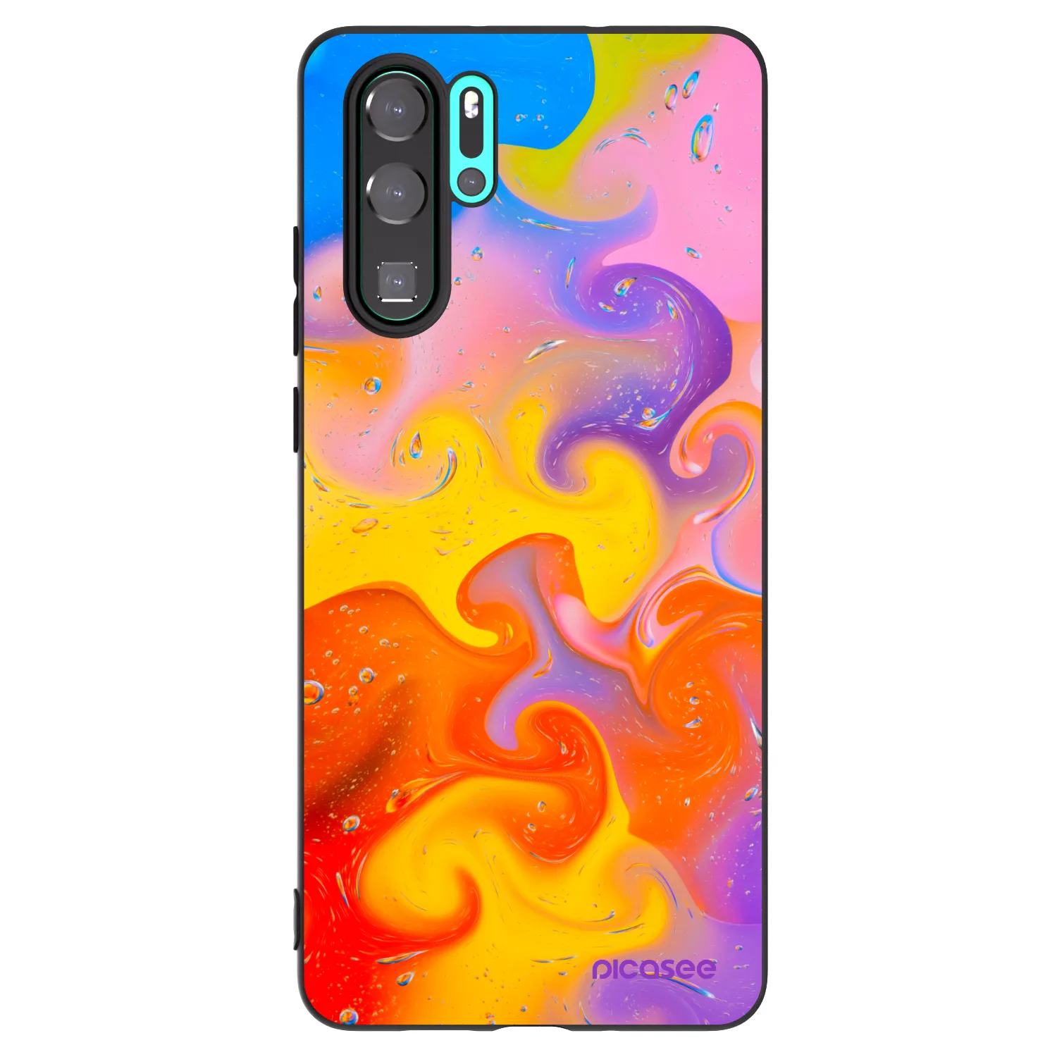 Picasee fekete szilikon tok az alábbi mobiltelefonokra Huawei P30 Pro - Bubbles