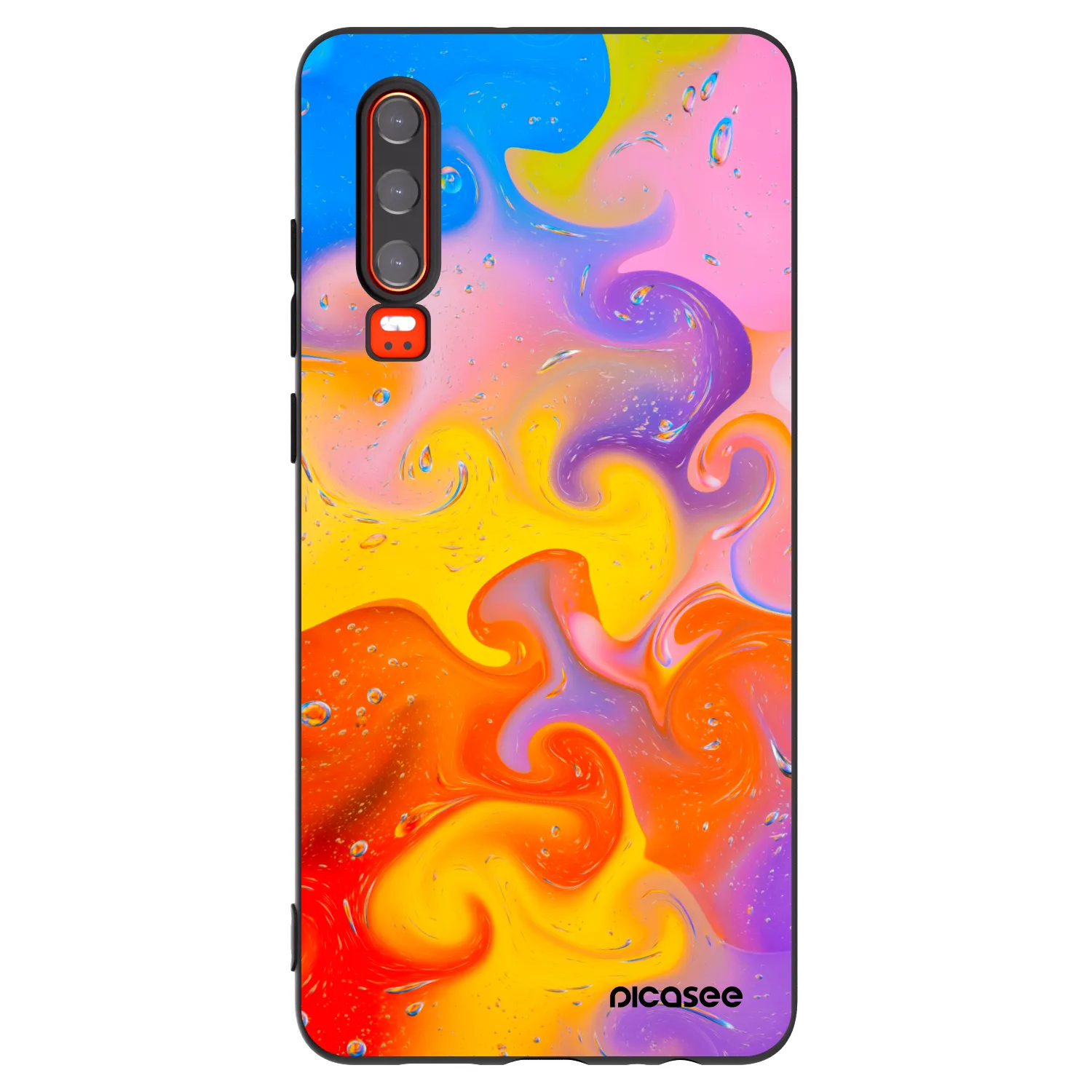 Picasee fekete szilikon tok az alábbi mobiltelefonokra Huawei P30 - Bubbles