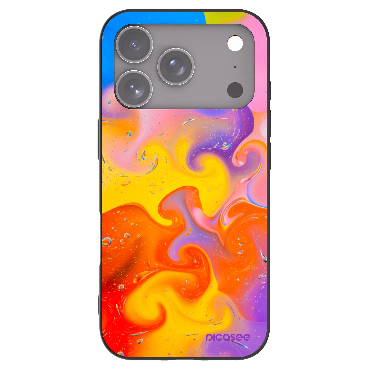 Picasee fekete szilikon tok az alábbi mobiltelefonokra Apple iPhone 17 Pro - Bubbles