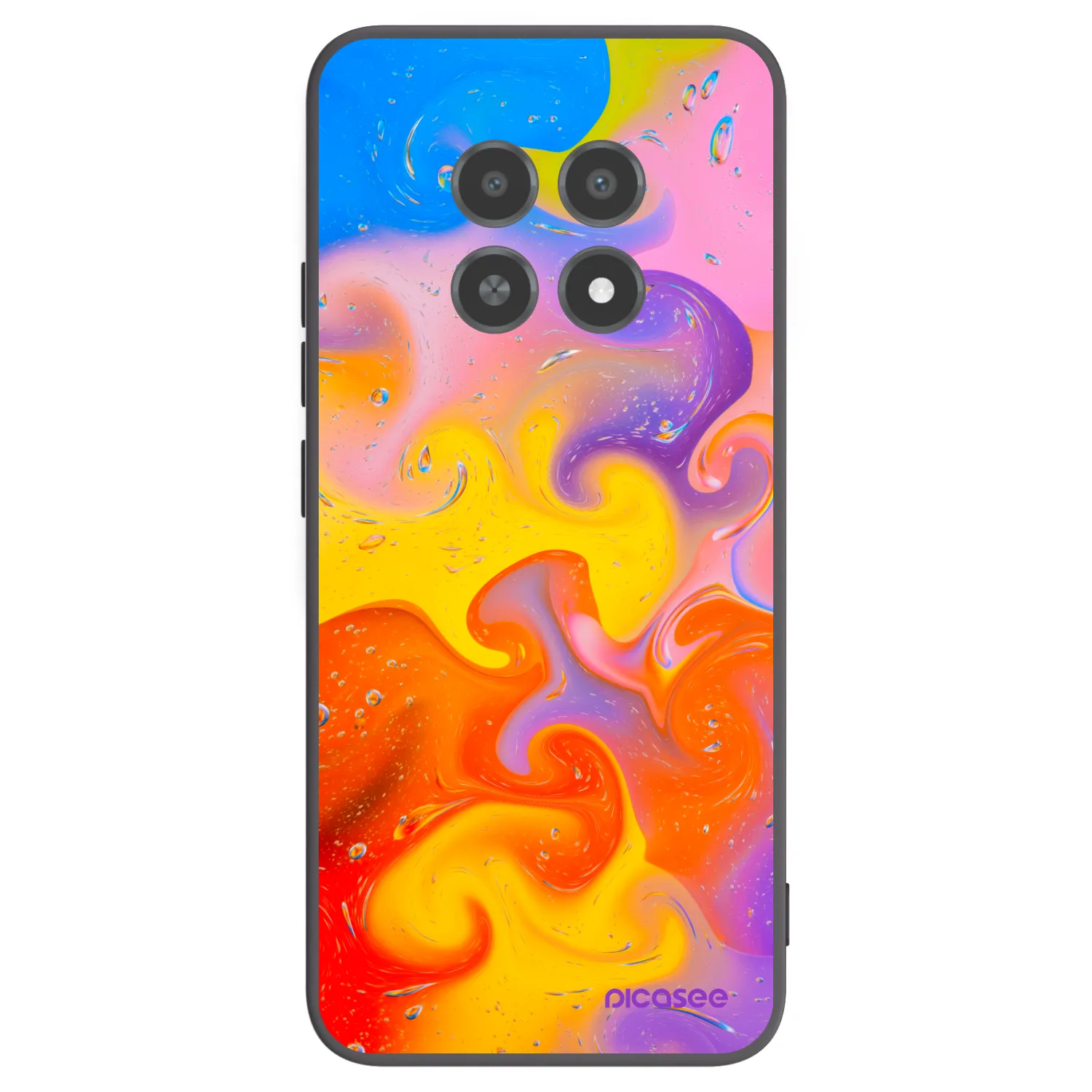 Picasee fekete szilikon tok az alábbi mobiltelefonokra Realme 12X - Bubbles