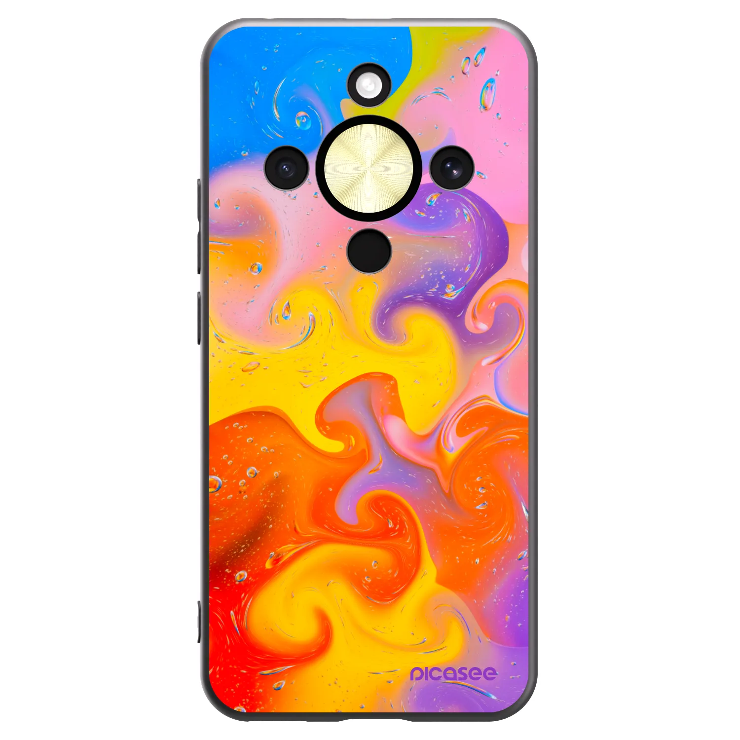 Picasee fekete szilikon tok az alábbi mobiltelefonokra Honor Magic8 Lite 5G - Bubbles