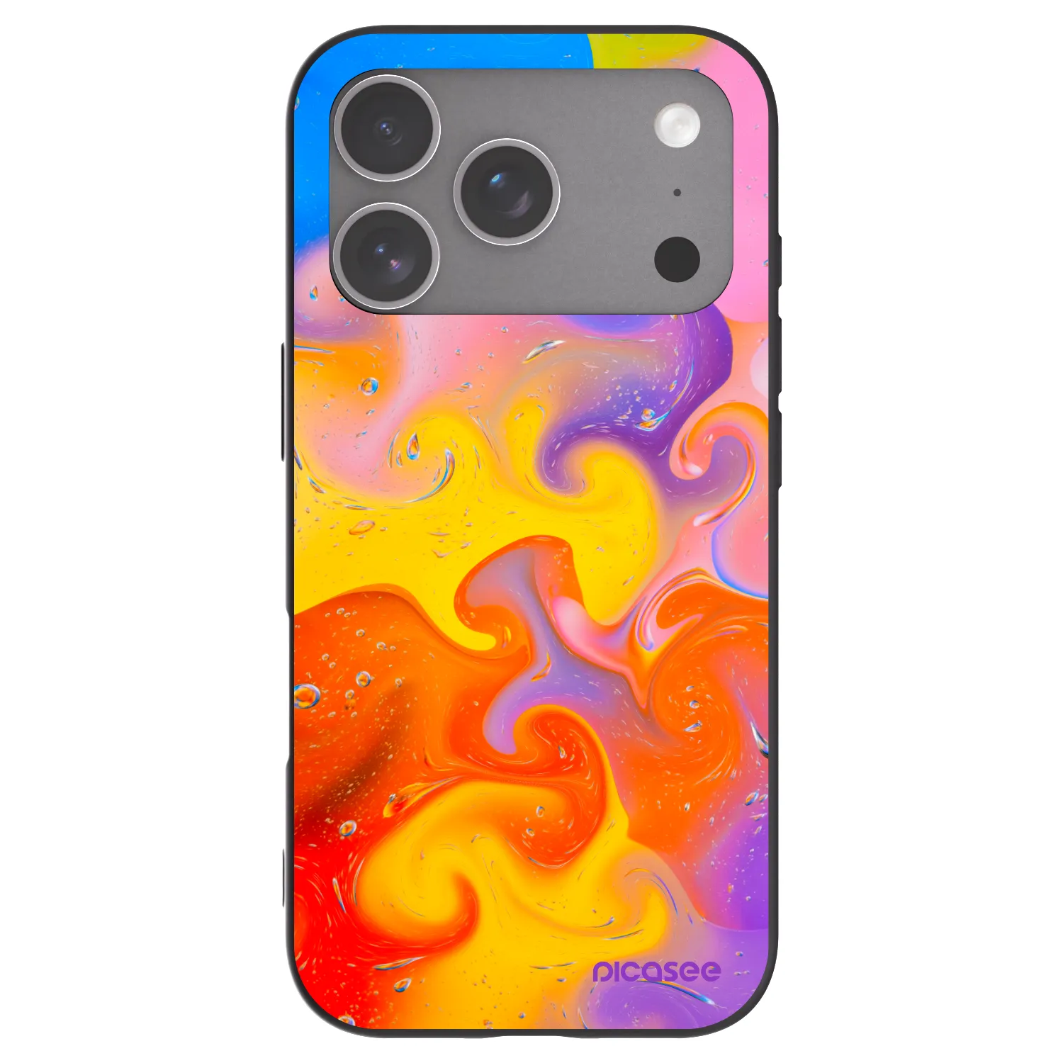 Picasee fekete szilikon tok az alábbi mobiltelefonokra Apple iPhone 18 Pro - Bubbles