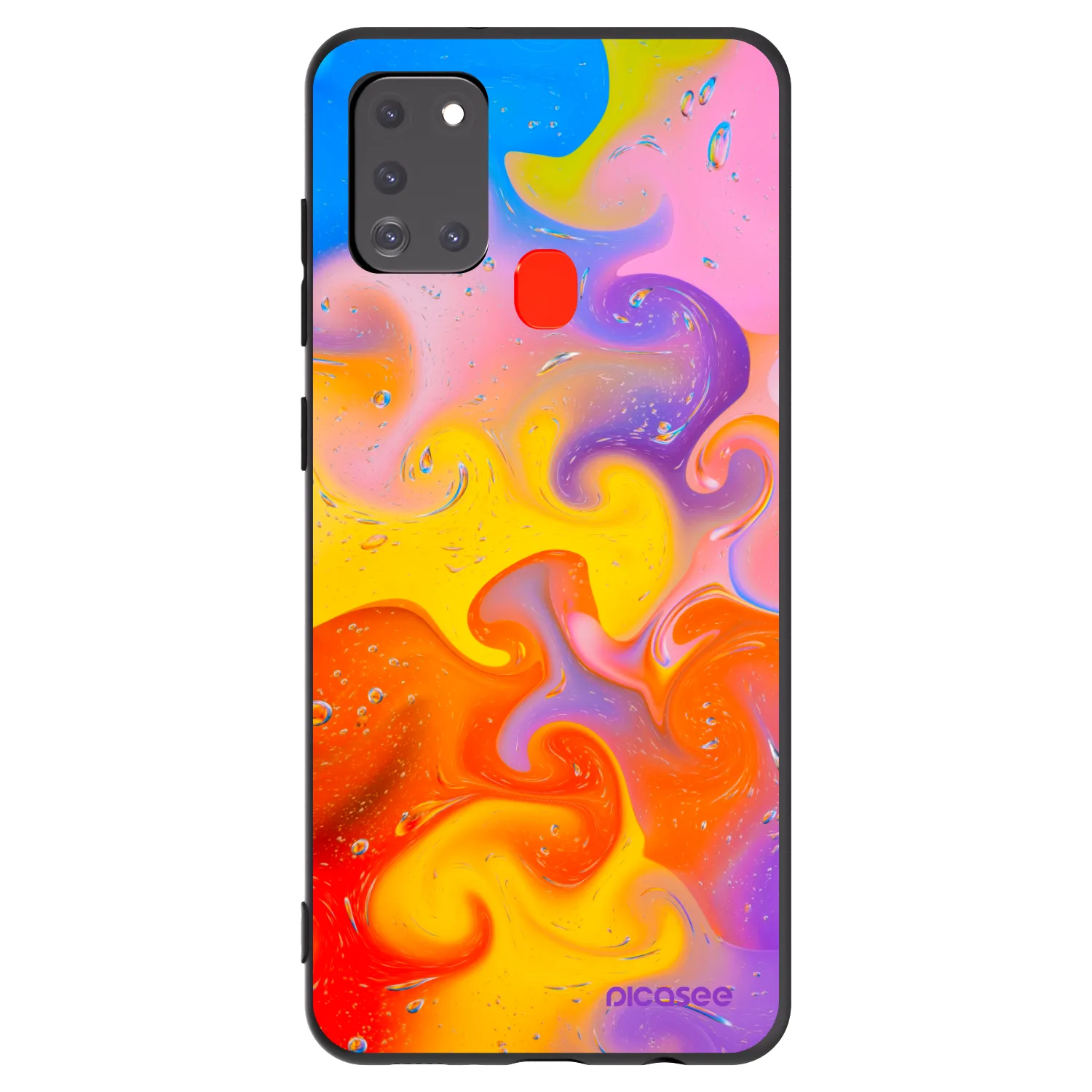 Picasee fekete szilikon tok az alábbi mobiltelefonokra Samsung Galaxy A21s - Bubbles
