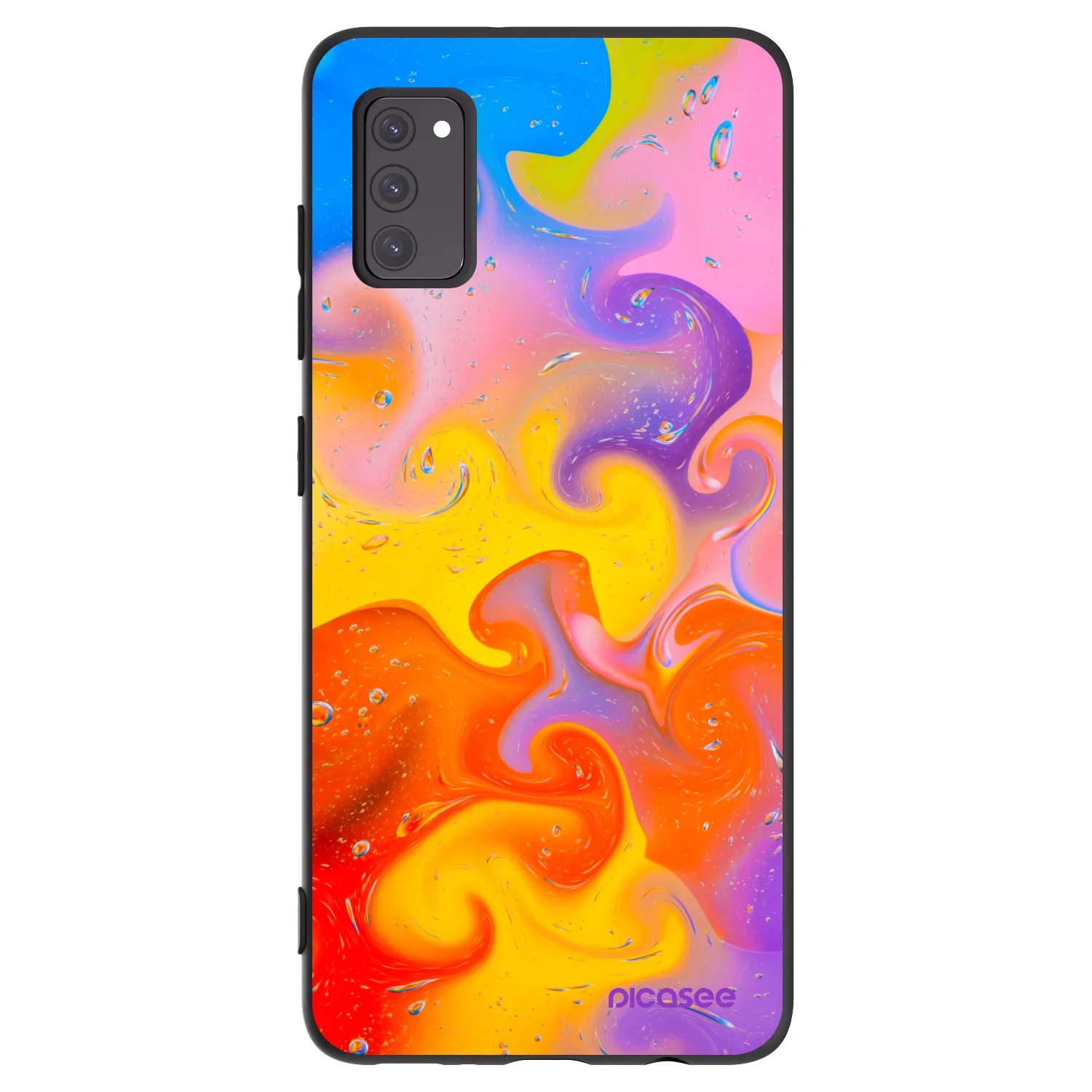 Picasee fekete szilikon tok az alábbi mobiltelefonokra Samsung Galaxy A41 A415F - Bubbles