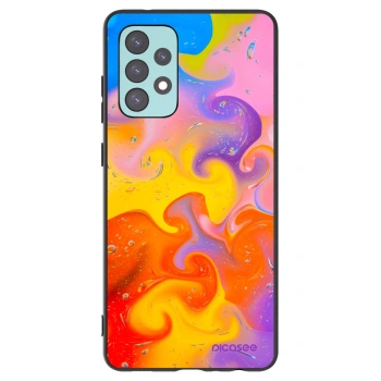 Picasee fekete szilikon tok az alábbi mobiltelefonokra Samsung Galaxy A72 A725F - Bubbles