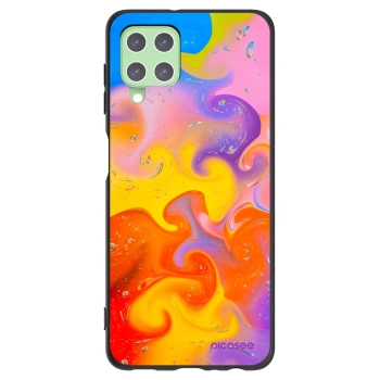Picasee fekete szilikon tok az alábbi mobiltelefonokra Samsung Galaxy A22 A225F 4G - Bubbles