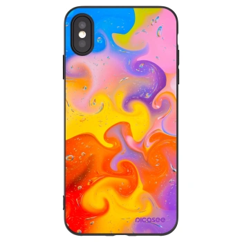 Picasee fekete szilikon tok az alábbi mobiltelefonokra Apple iPhone XS Max - Bubbles