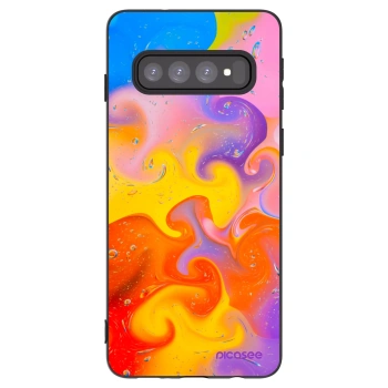 Picasee fekete szilikon tok az alábbi mobiltelefonokra Samsung Galaxy S10 G973 - Bubbles