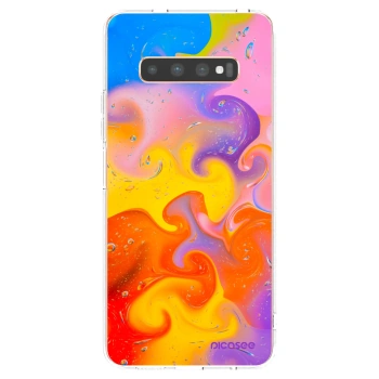 Picasee átlátszó szilikon tok az alábbi mobiltelefonokra Samsung Galaxy S10 Plus G975 - Bubbles