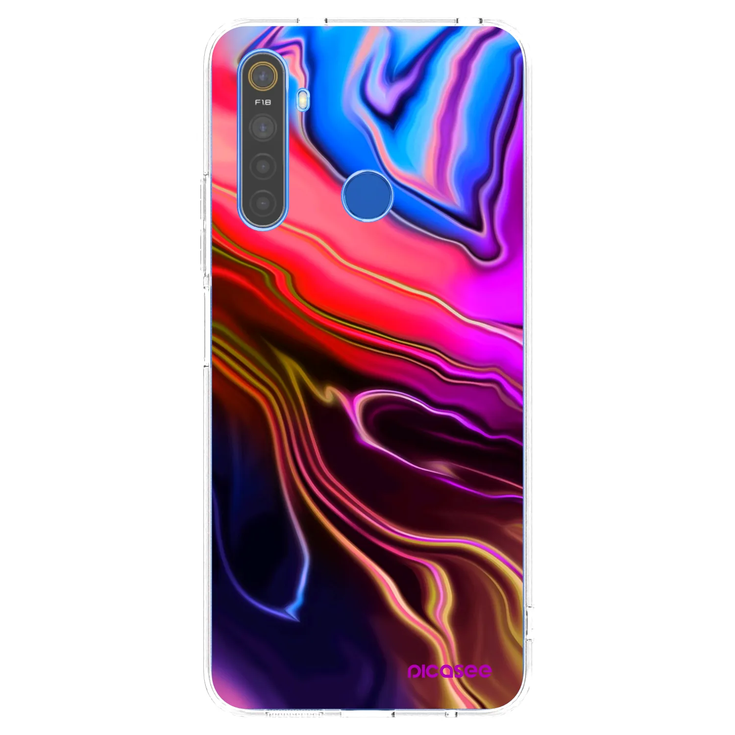 Picasee átlátszó szilikon tok az alábbi mobiltelefonokra Realme 5 - Electric