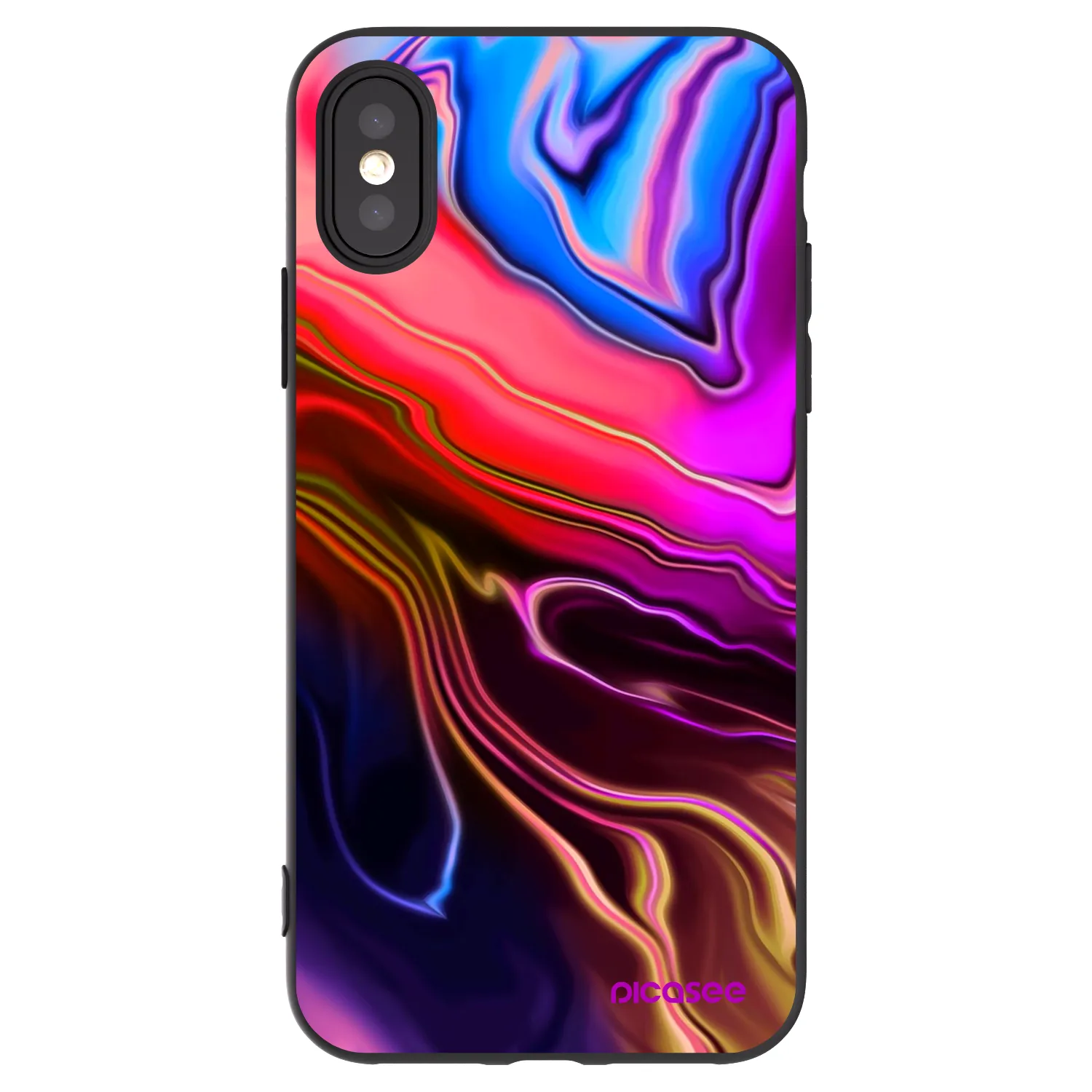 Picasee fekete szilikon tok az alábbi mobiltelefonokra Apple iPhone X/XS - Electric