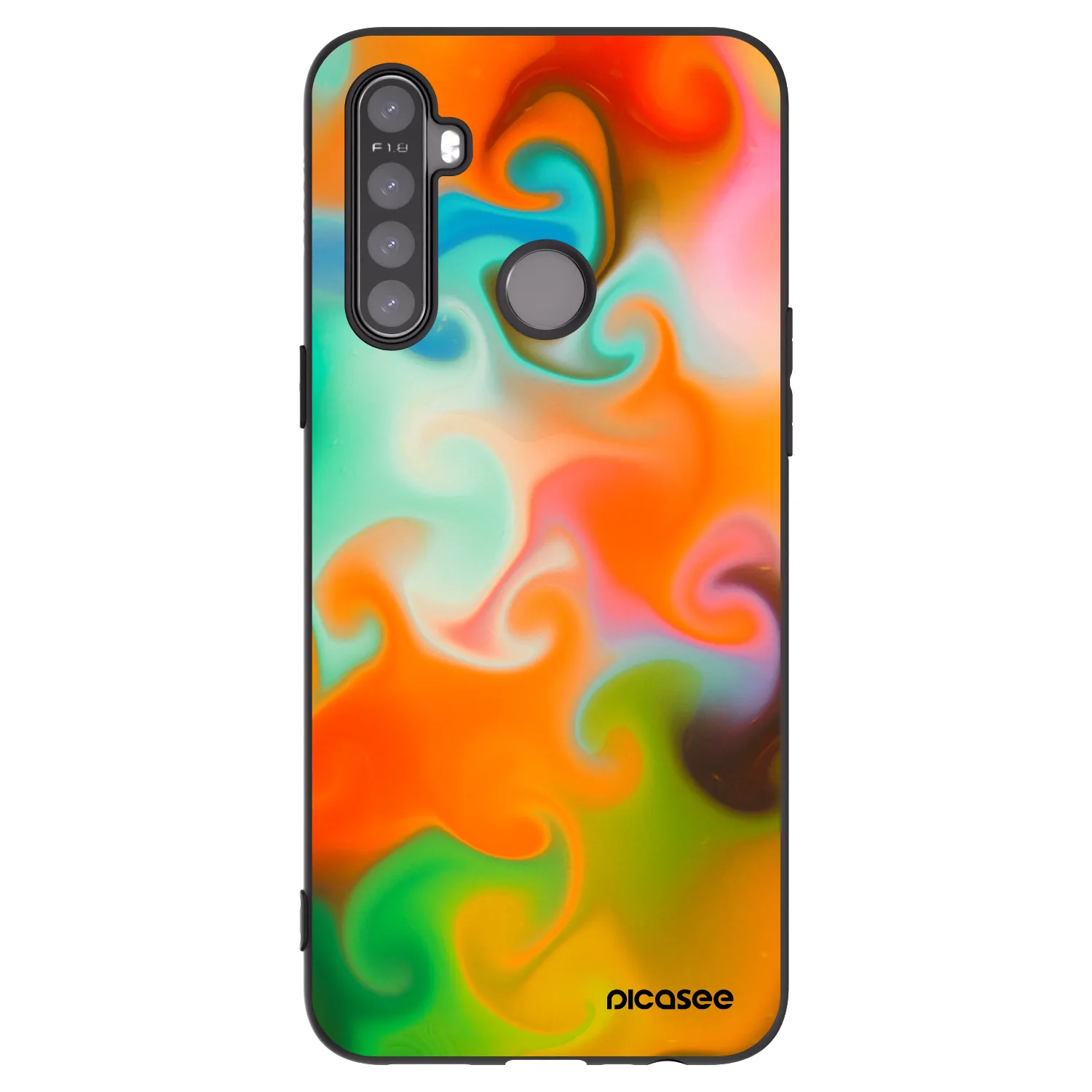 Picasee fekete szilikon tok az alábbi mobiltelefonokra Realme 5 - Juice