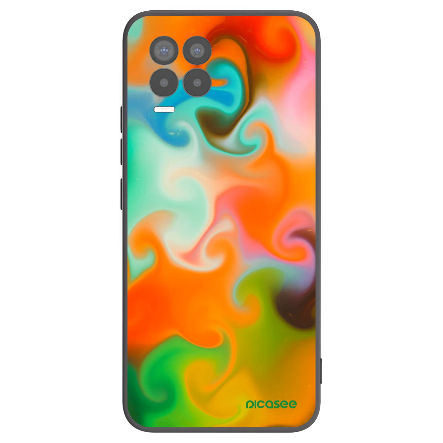 Picasee fekete szilikon tok az alábbi mobiltelefonokra Realme 8 4G - Juice