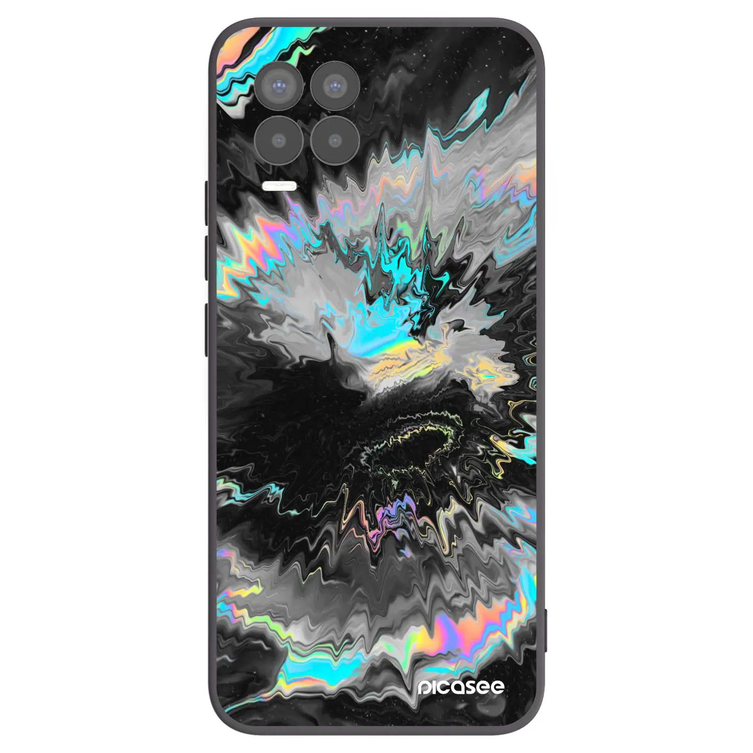Picasee fekete szilikon tok az alábbi mobiltelefonokra Realme 8 Pro - Magnetic