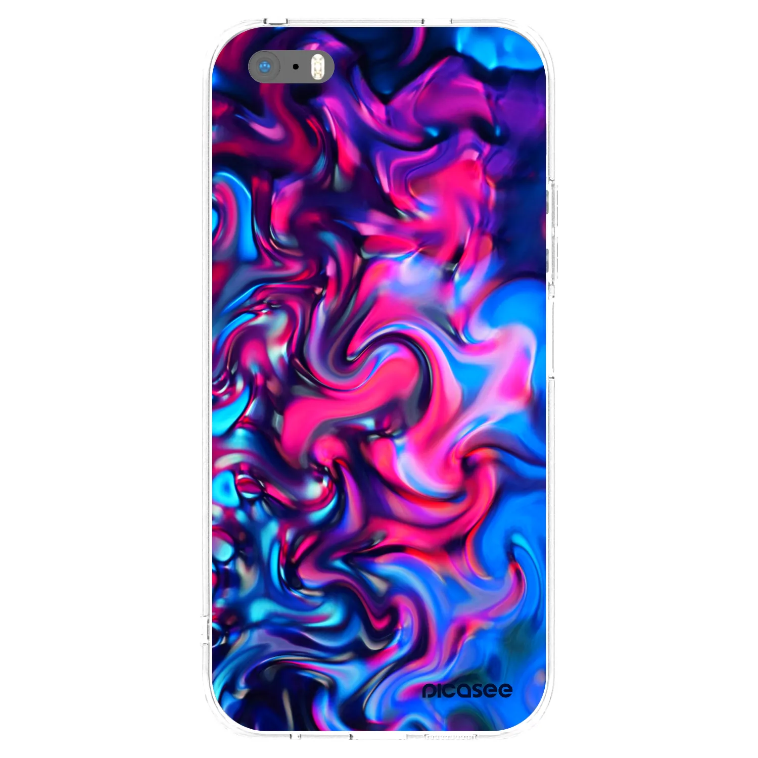 Picasee átlátszó szilikon tok az alábbi mobiltelefonokra Apple iPhone 5/5S/SE - Redlight