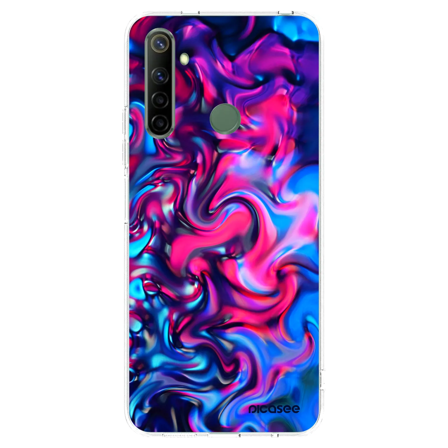 Picasee átlátszó szilikon tok az alábbi mobiltelefonokra Realme 6i - Redlight