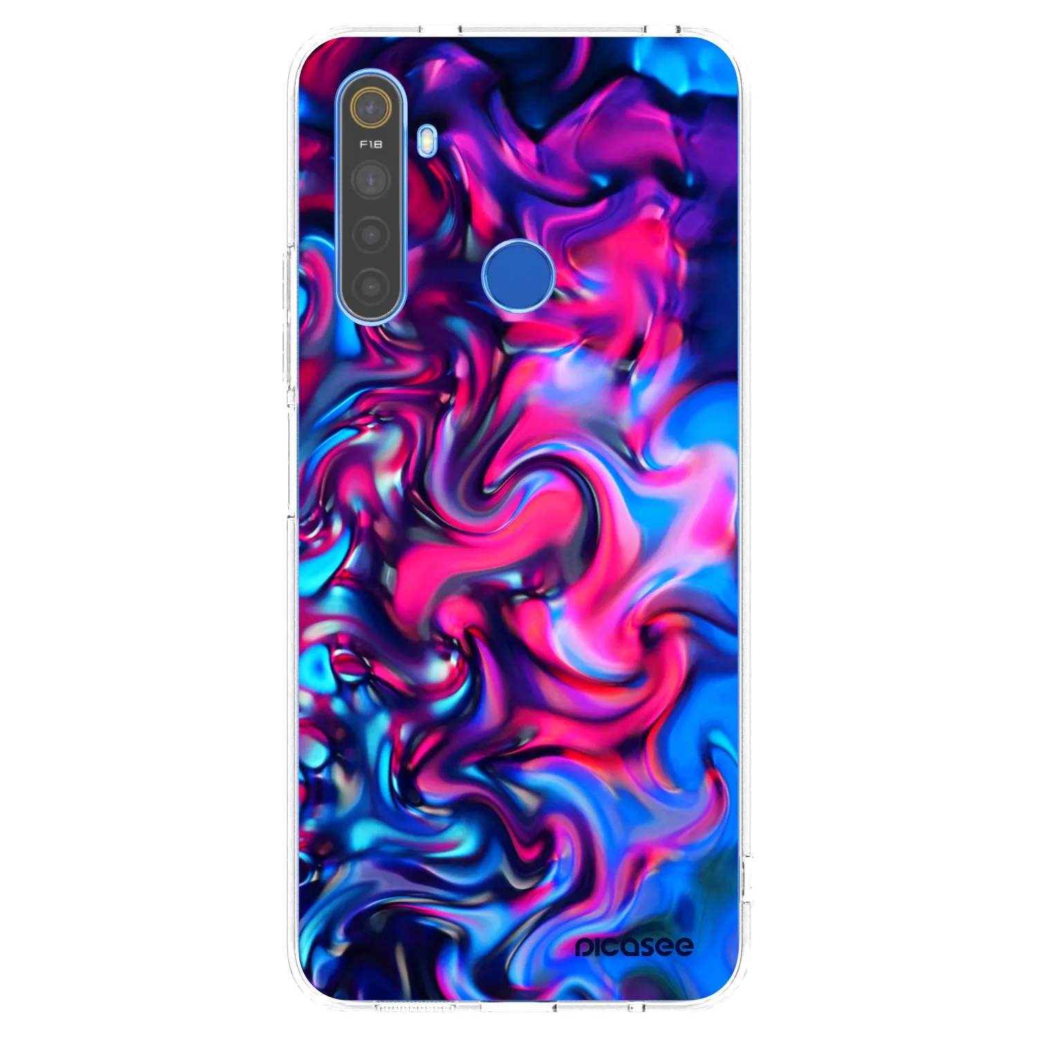 Picasee átlátszó szilikon tok az alábbi mobiltelefonokra Realme 5 - Redlight